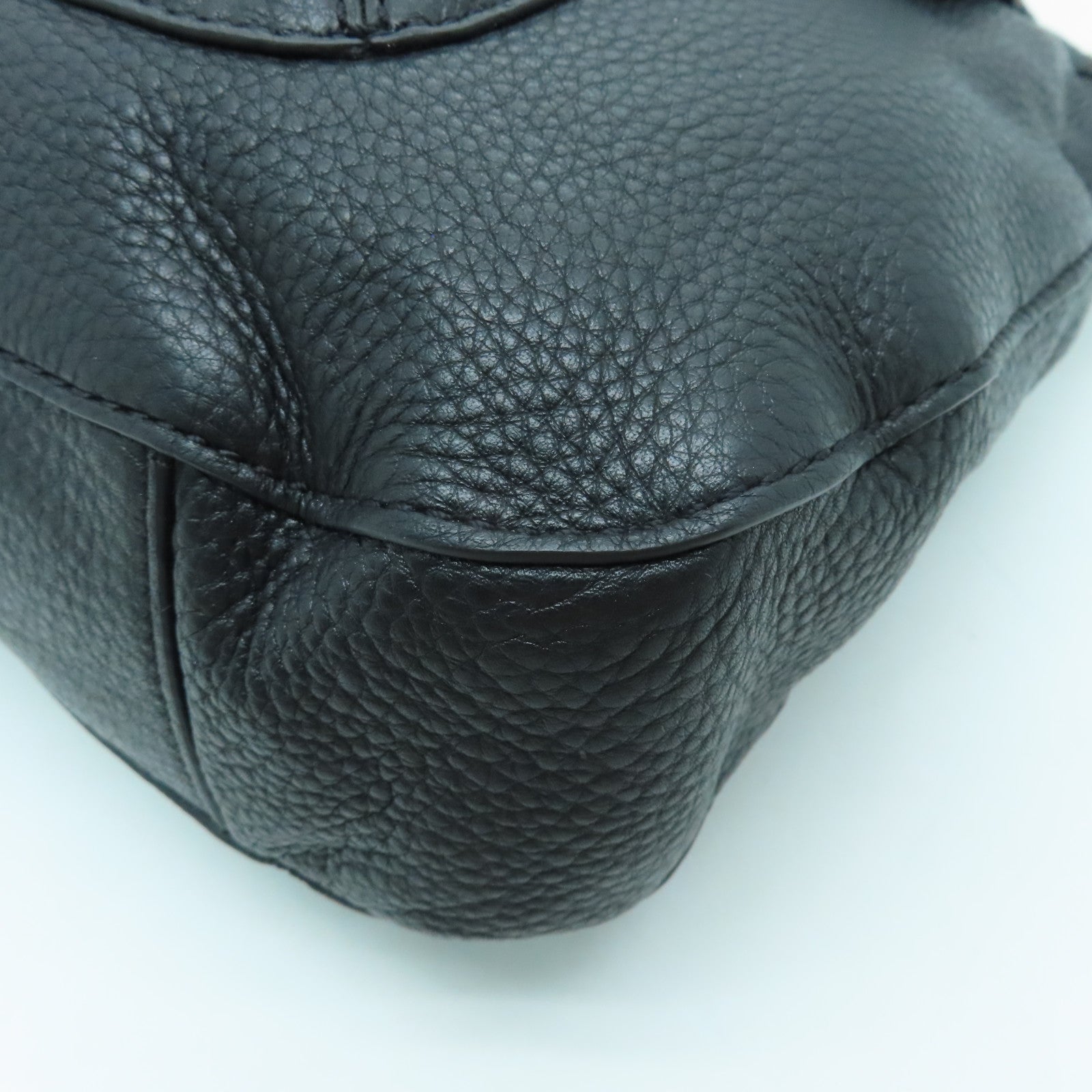 Michael Kors Leather Shoulder Bag Gold Buckle Black