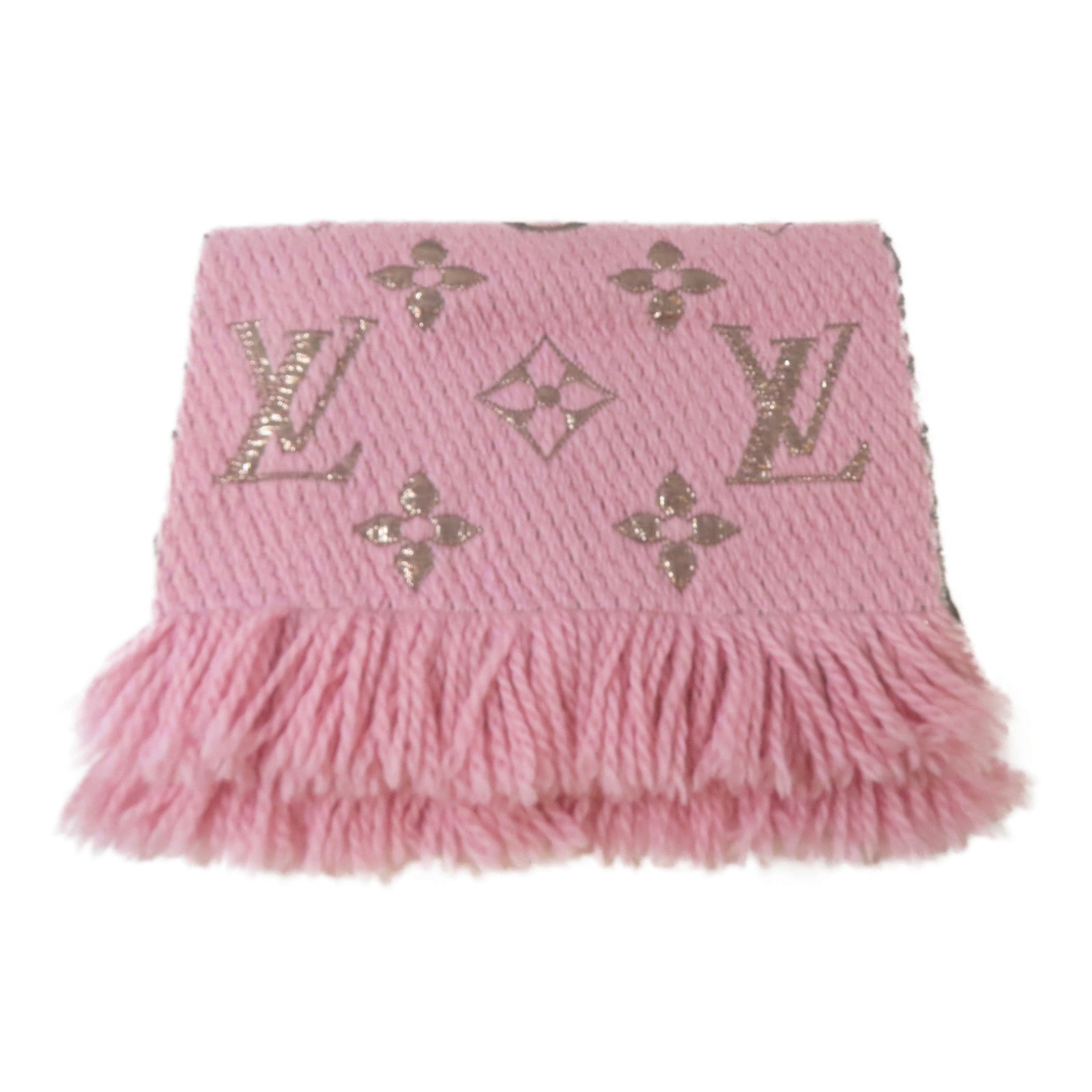 LOUIS VUITTON 羊毛/絲質Scarf頸巾粉紅色