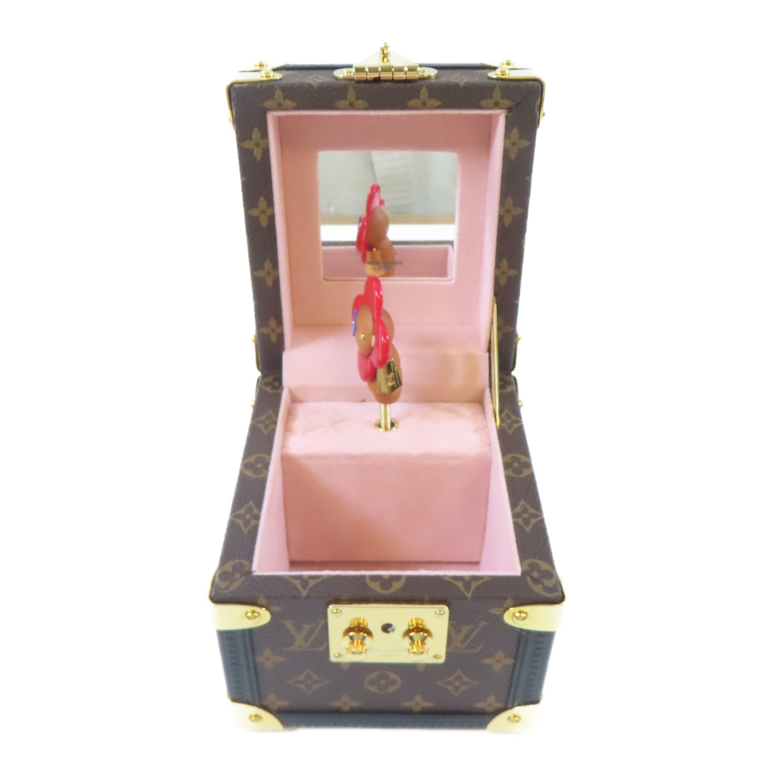 LOUIS VUITTON Monogram Vivienne Music Box Trunk金扣音樂盒棕色/黑色