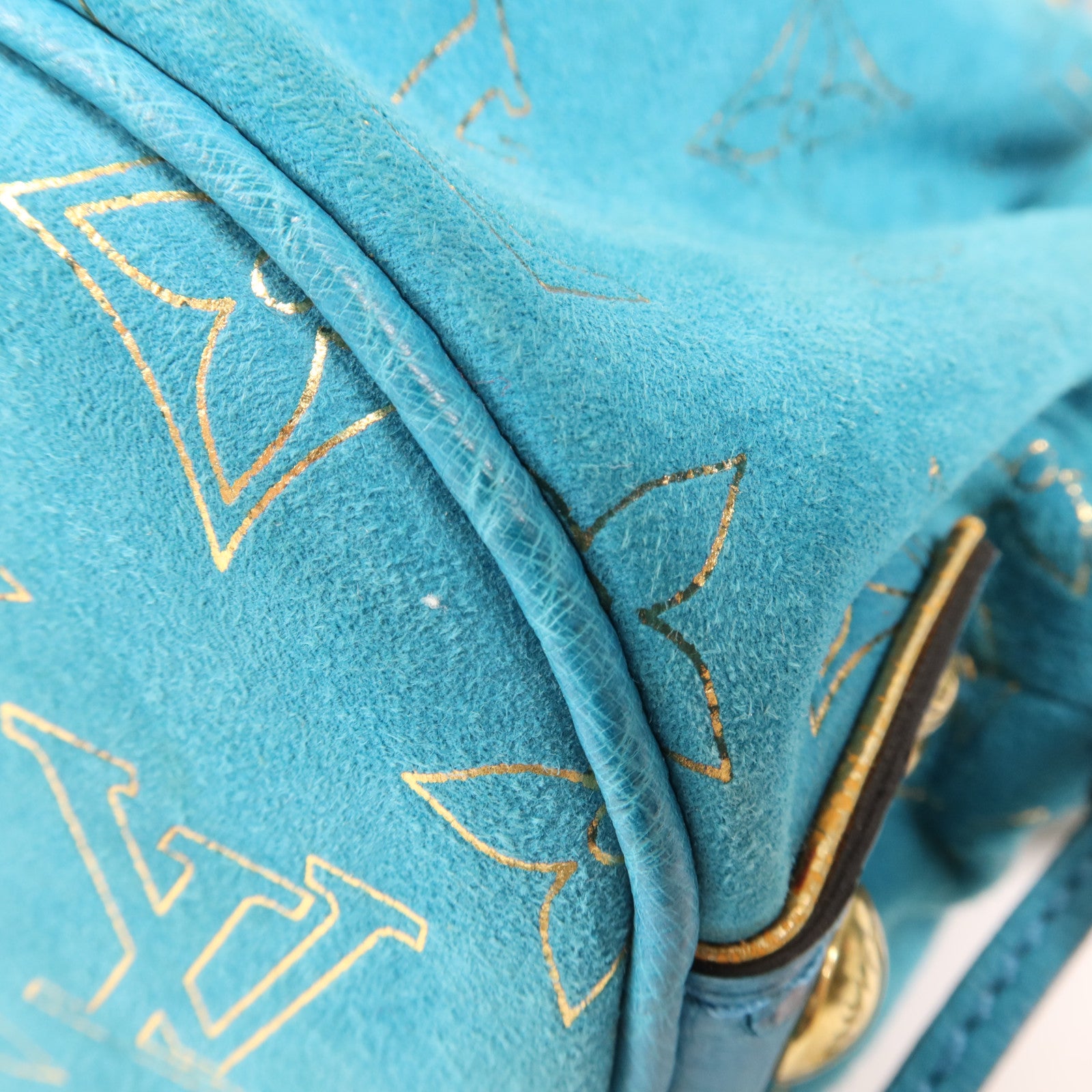 LOUIS VUITTON 鴕鳥皮革Theda GM金扣肩背袋