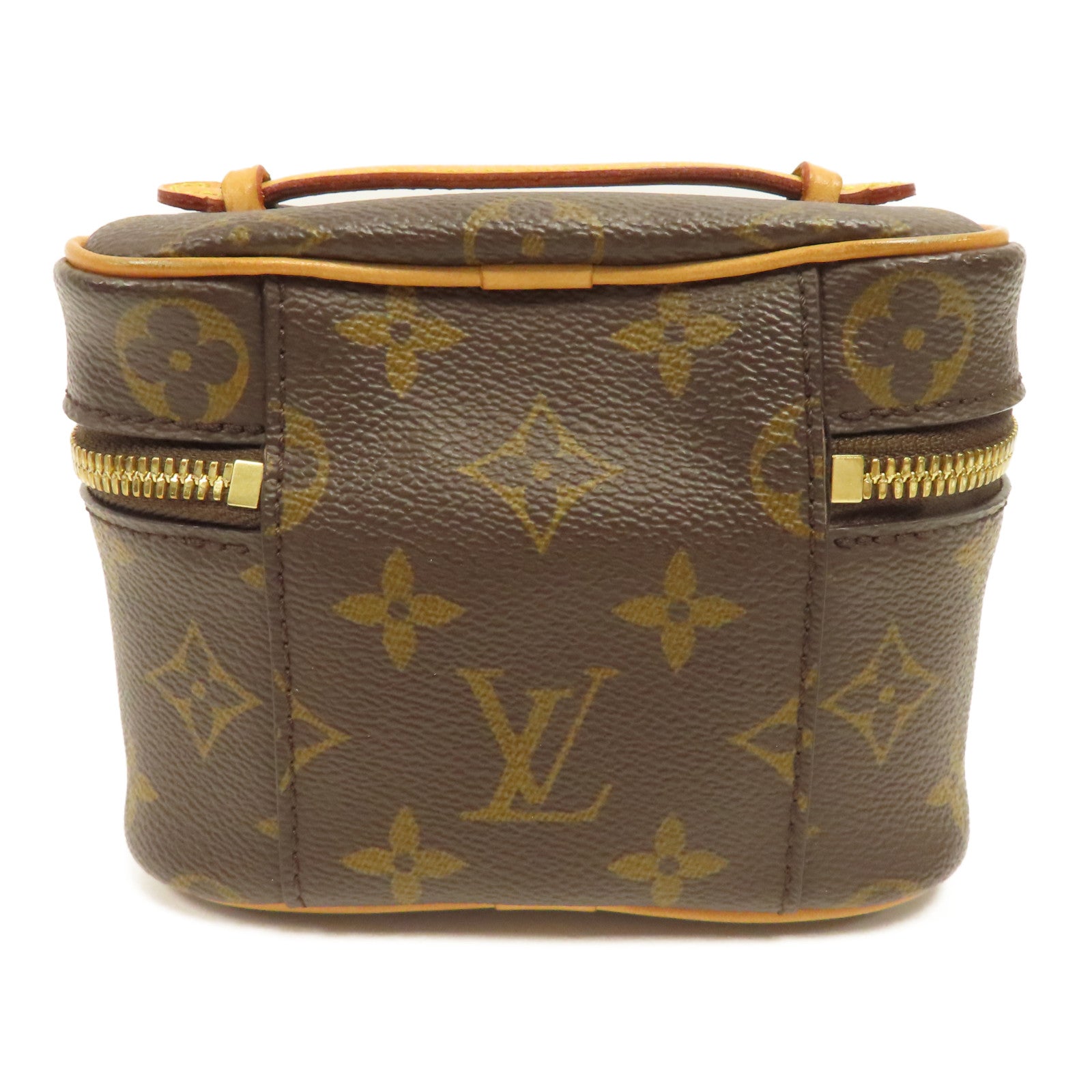LOUIS VUITTON Monogram Nice Nano金扣手拿包啡色