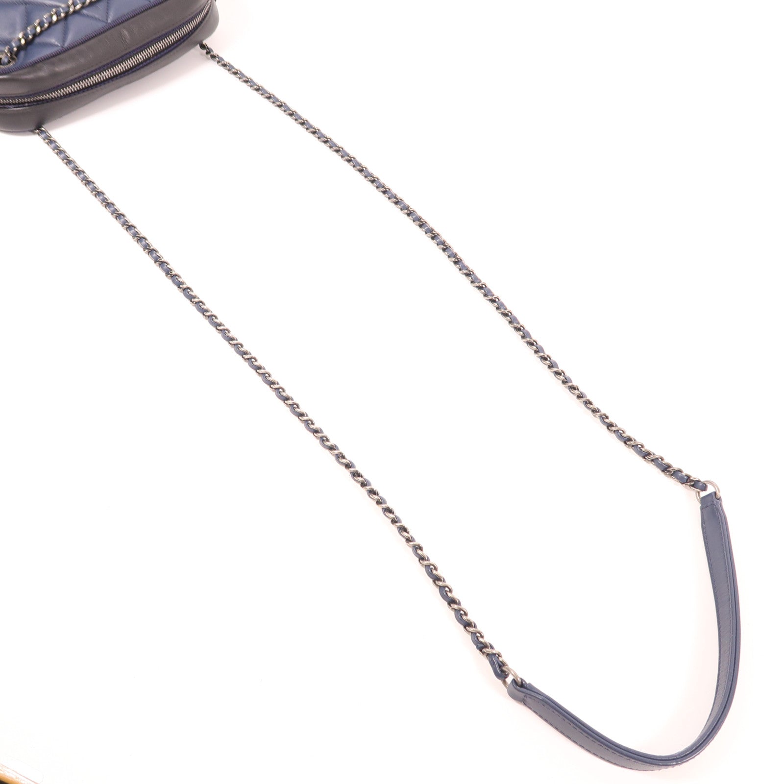 CHANEL 牛皮皮革Chain Shoulder銀扣鏈帶肩背袋