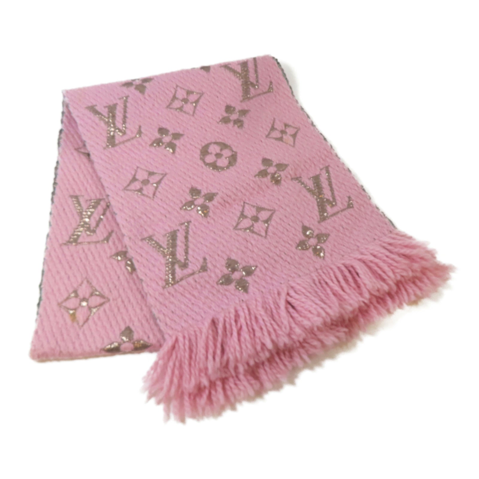 LOUIS VUITTON 羊毛/絲質Scarf頸巾粉紅色