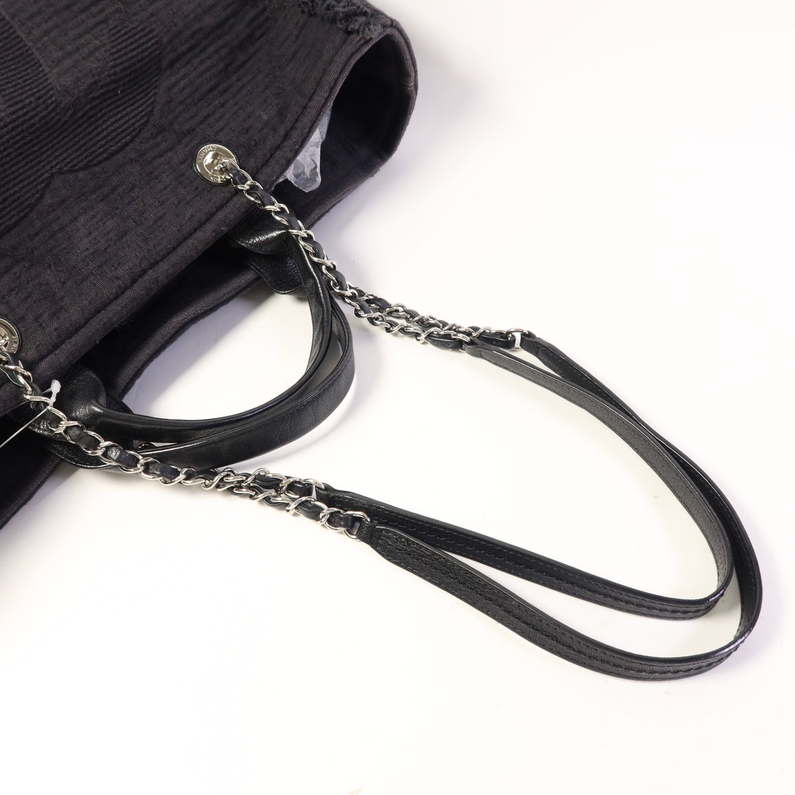 CHANEL 布料2 Way Shoulder Bag銀扣手挽肩背兩用袋