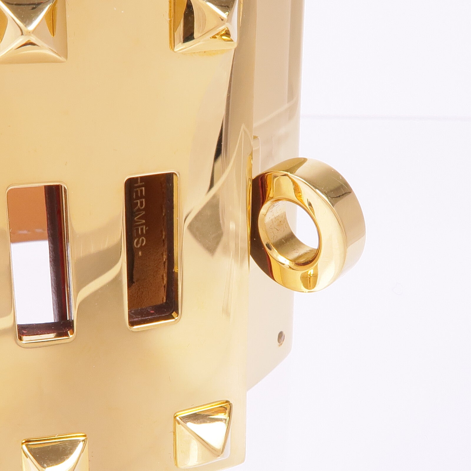 HERMES Epsom皮革Kelly Dog Extreme金扣手帶Rouge Casaque