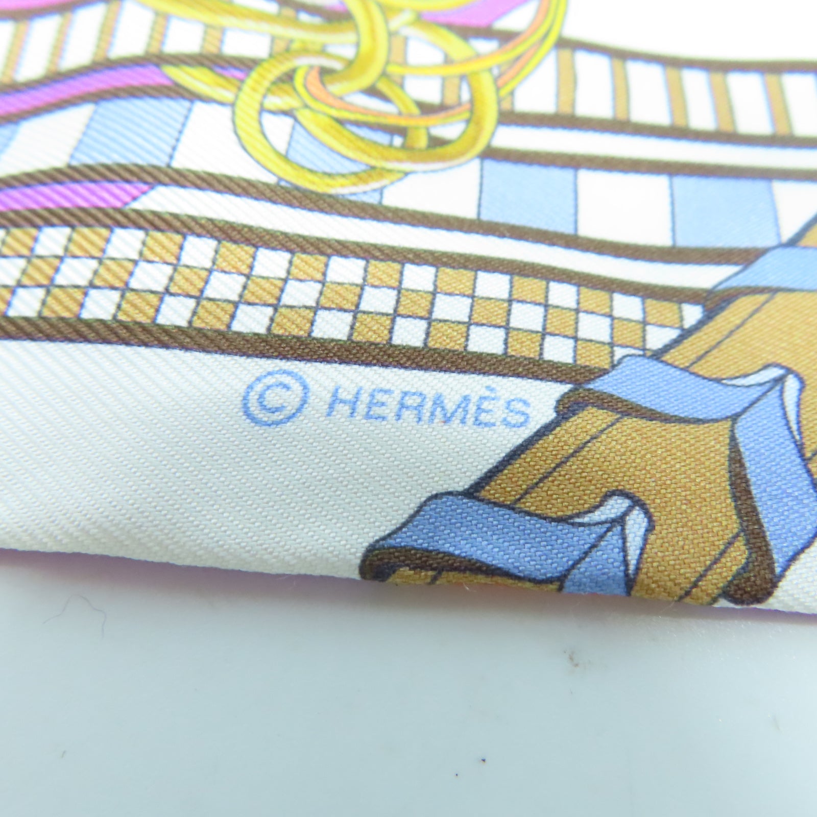 HERMES 【激減優惠】絲質Twilly Scarf絲巾藍色/紫色