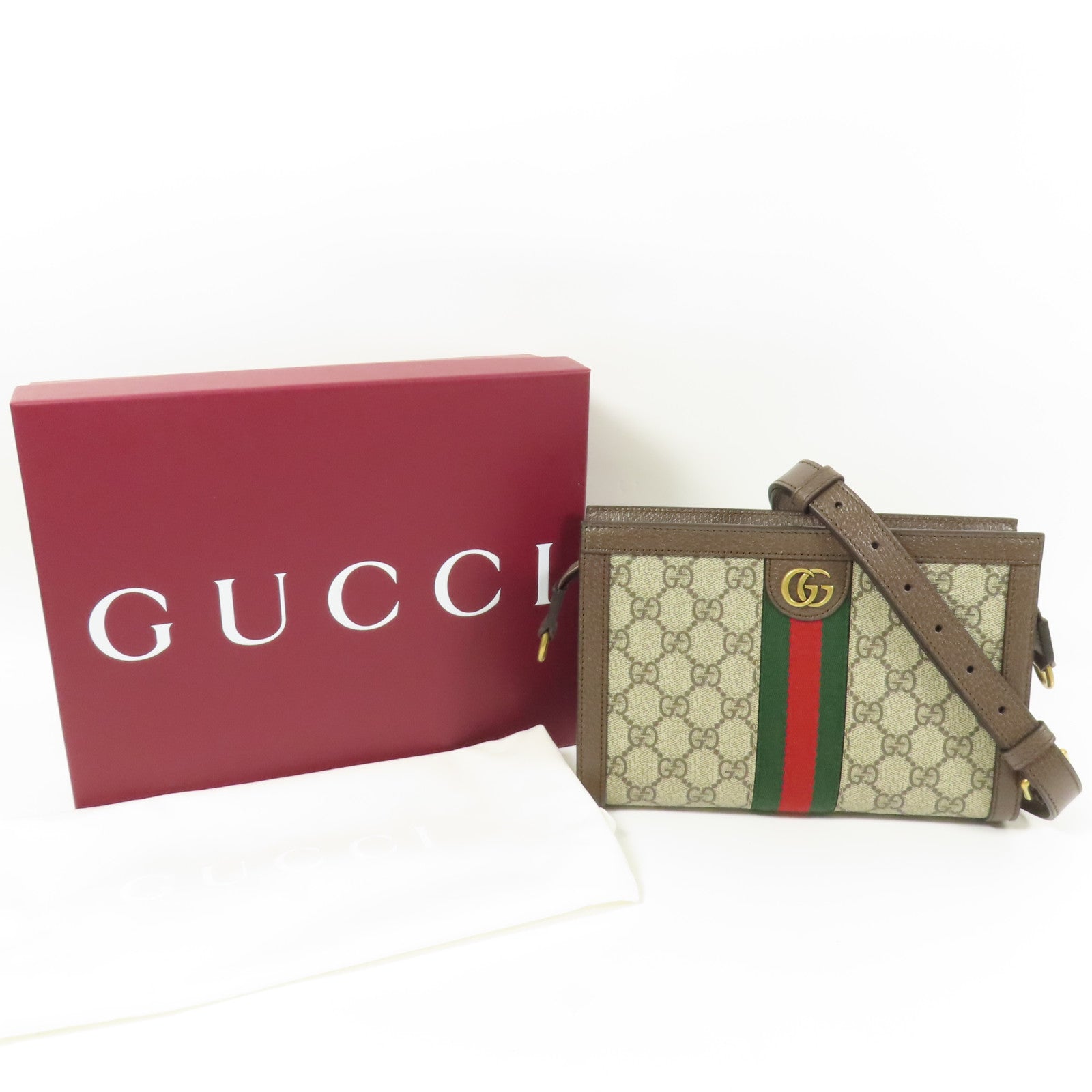 GUCCI GG GHW Ophidia Small Shoulder Bag 795467 96IWT 8745 Coated Canvas Brown