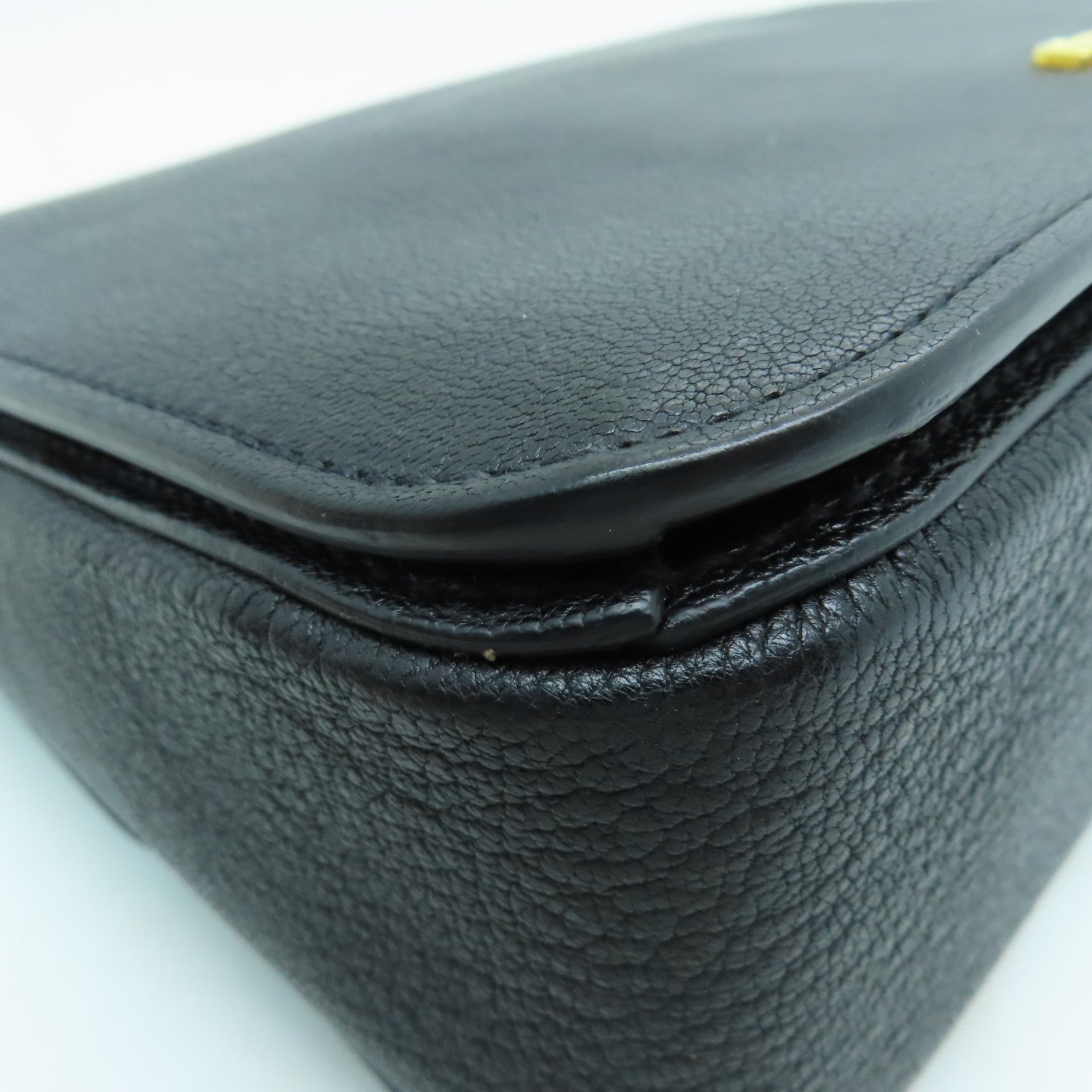Miu Miu 牛皮皮革2 Way Bag金扣手挽肩背兩用袋黑色