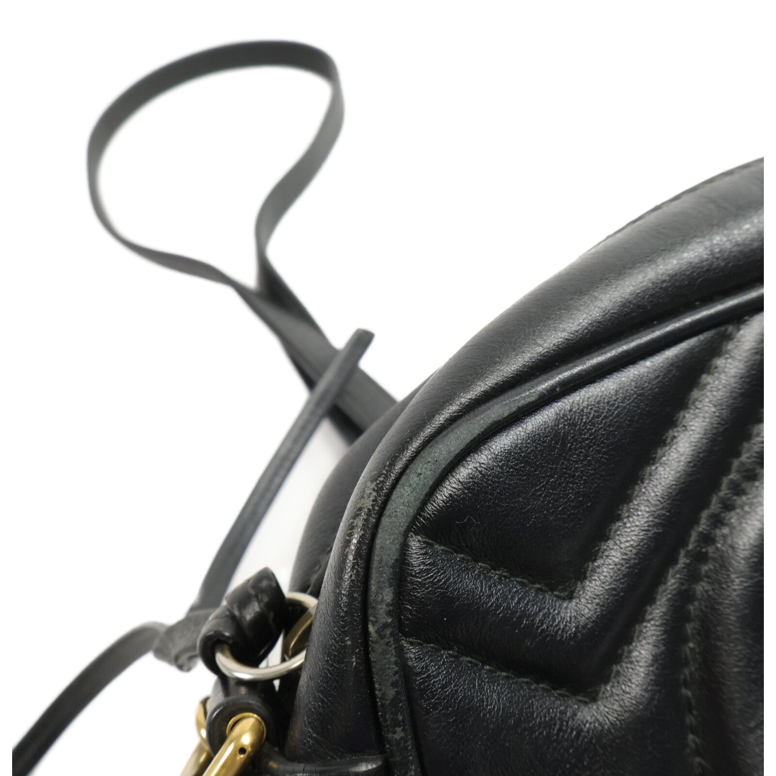 GUCCI 牛皮皮革GG Marmont Mini鏈帶肩背袋
