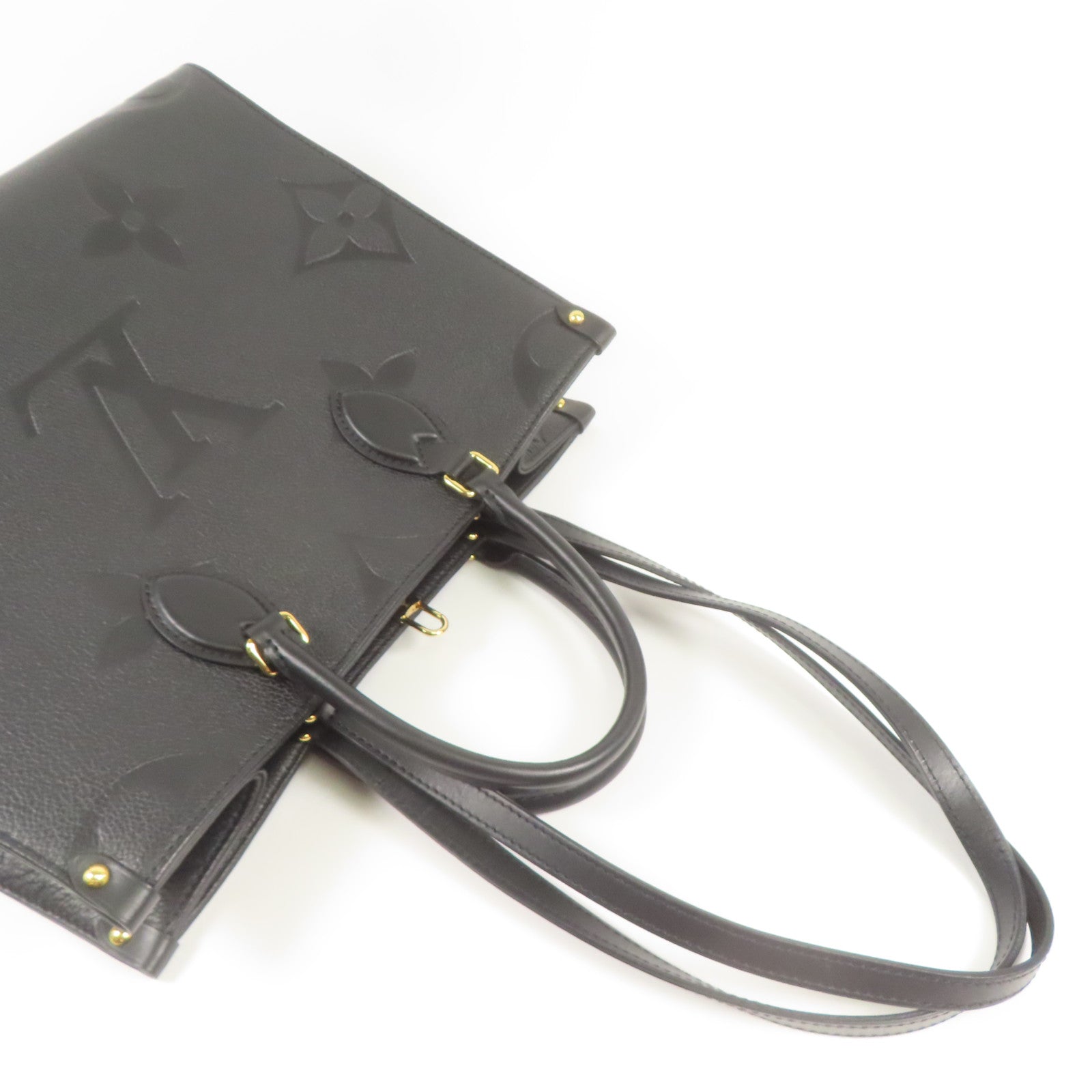 LOUIS VUITTON Monogram Empreinte On The Go MM金扣手挽肩背兩用袋