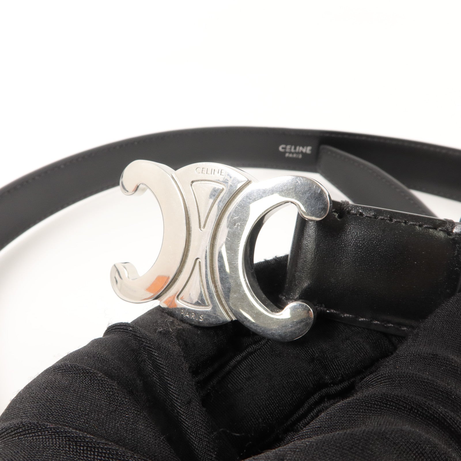 CELINE 牛皮皮革Triomphe Belt 75cm皮帶
