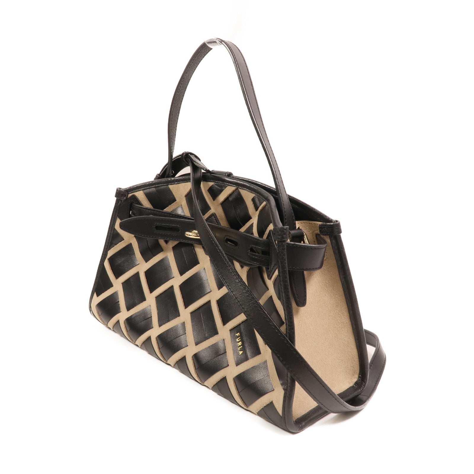 Furla 牛皮皮革Shoulder Bag金扣肩背袋