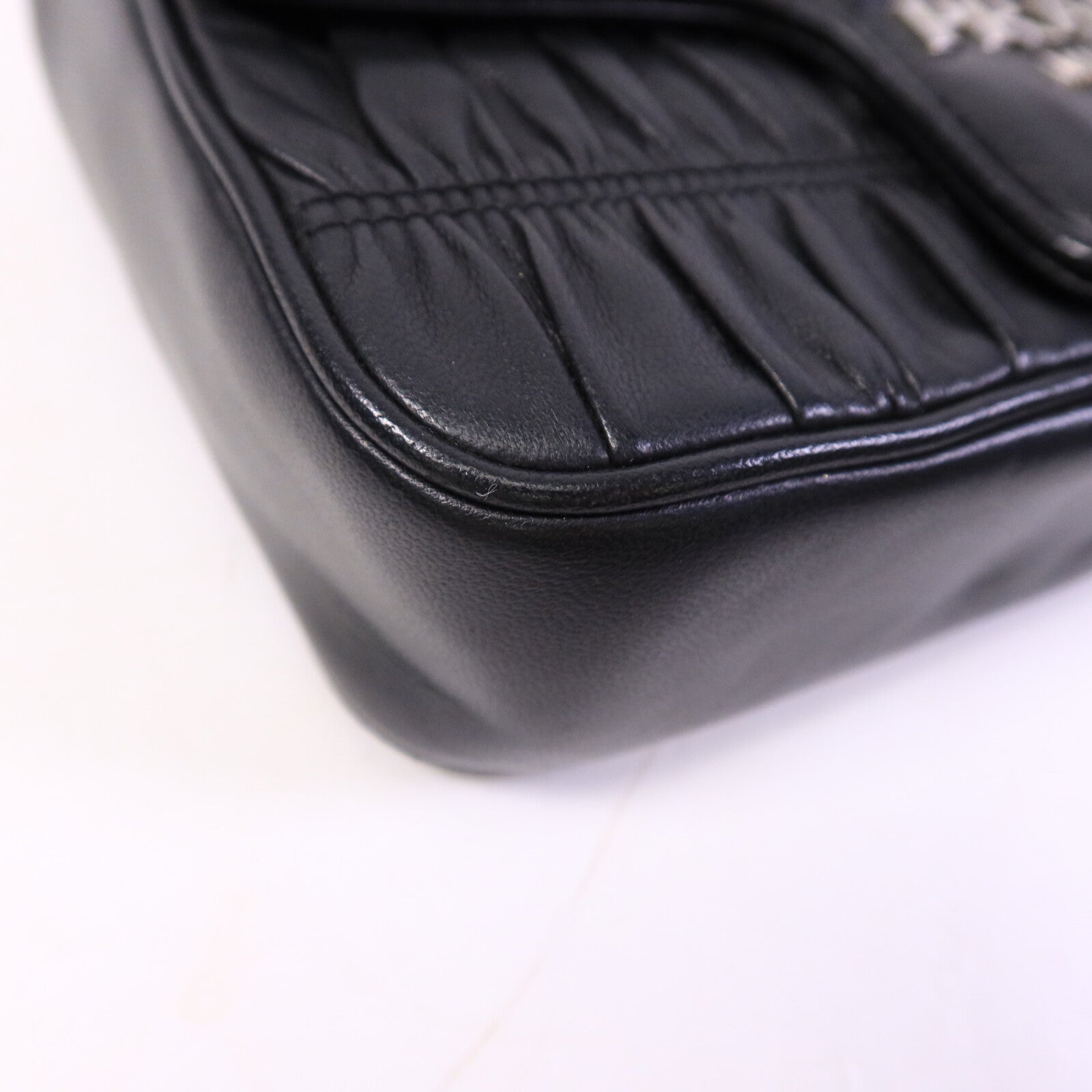 PRADA 羊皮皮革Shoulder Bag鏈帶肩背袋