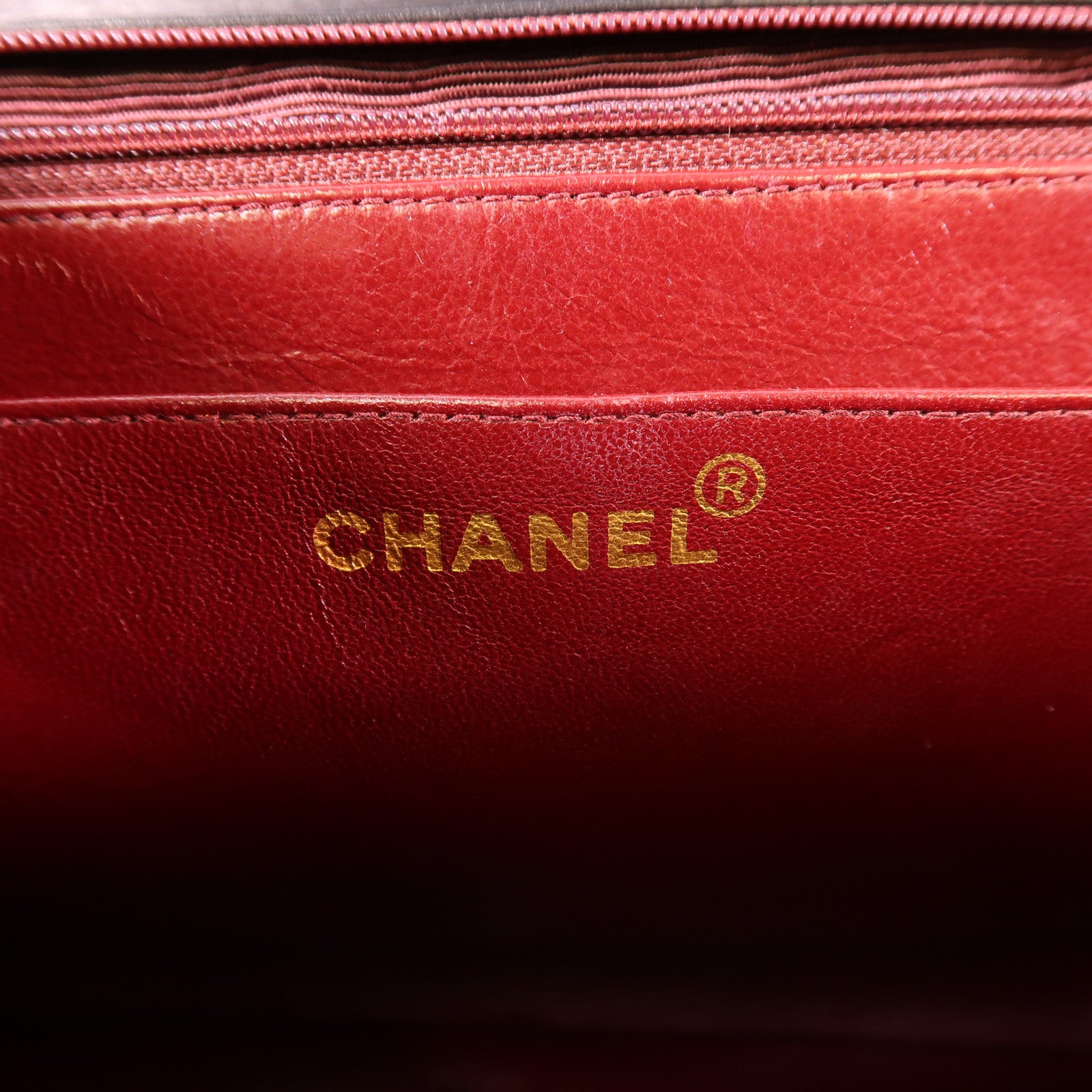 CHANEL 羊皮皮革Vintage Chain Shoulder金扣鏈帶肩背袋