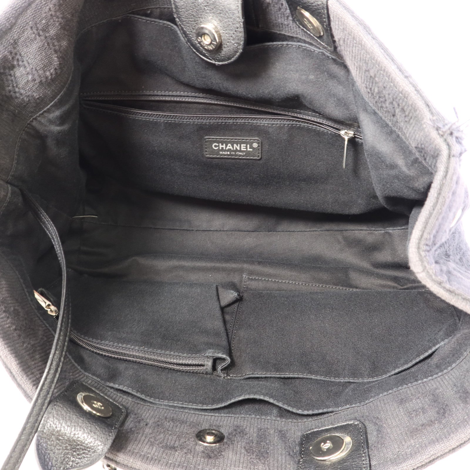 CHANEL 布料2 Way Shoulder Bag銀扣手挽肩背兩用袋