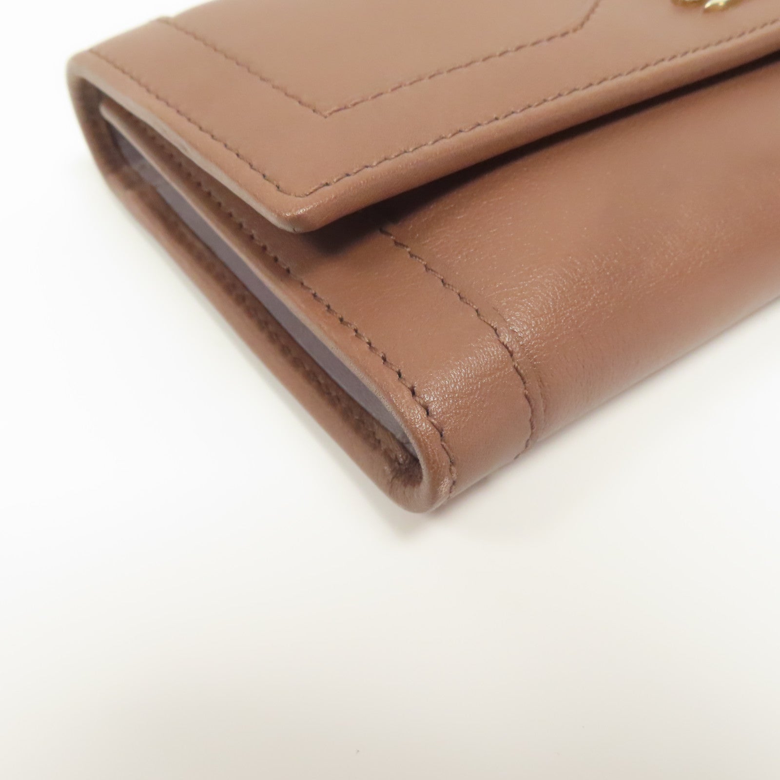 GUCCI 【激減優惠】牛皮皮革Long Wallet金扣長錢包啡色