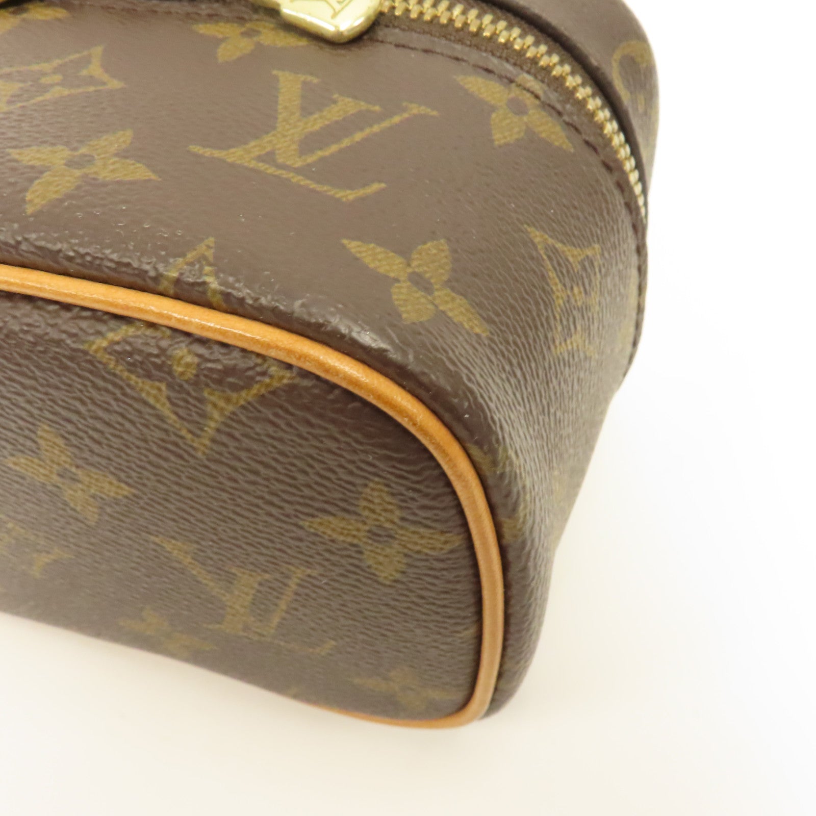 LOUIS VUITTON Monogram Nice Nano金扣手拿包啡色