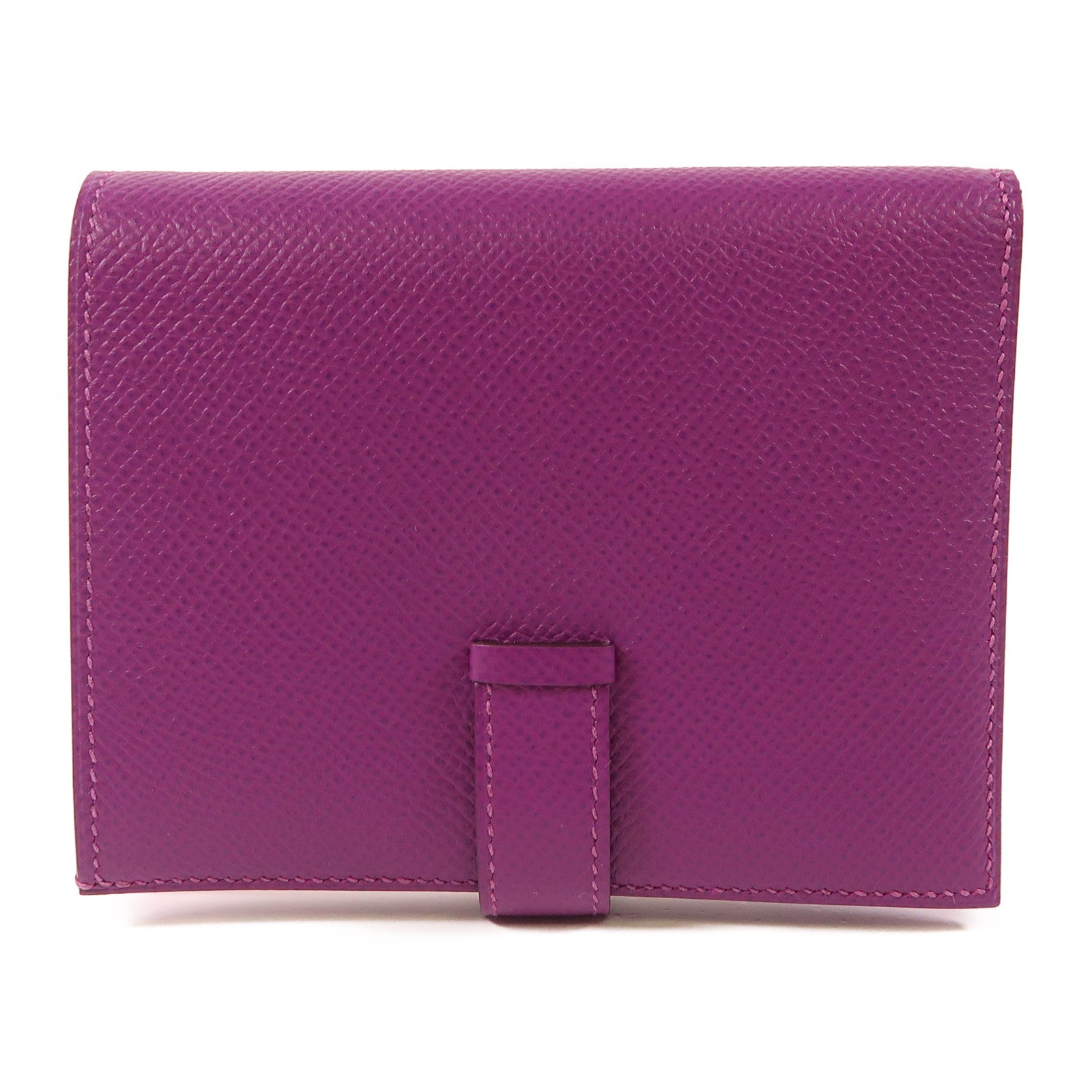 HERMES Epsom皮革Bearn Wallet金扣錢包Anemone