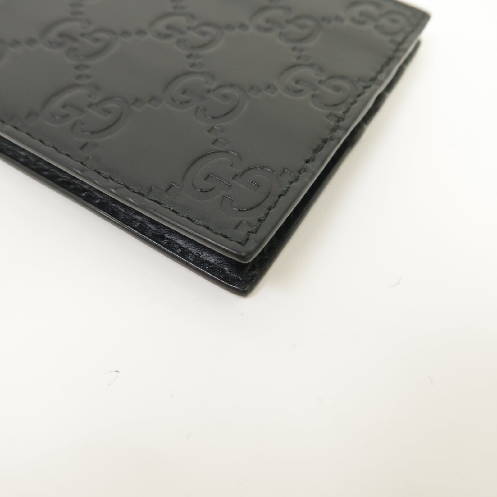 GUCCI 牛皮皮革Guccissima Money Clip Wallet銀扣錢包黑色