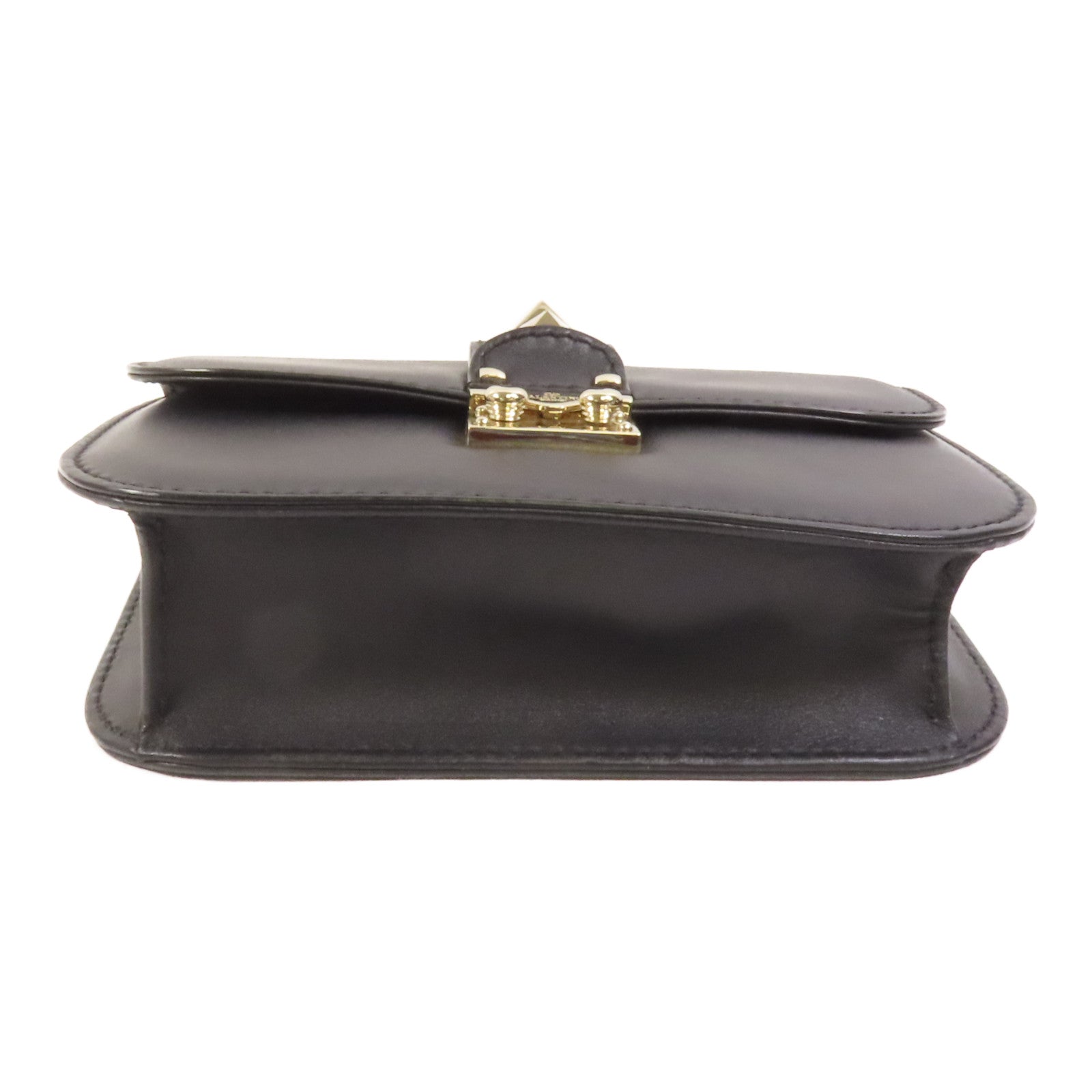 Valentino 牛皮皮革Mini Rockstud Glam Lock金扣肩背袋