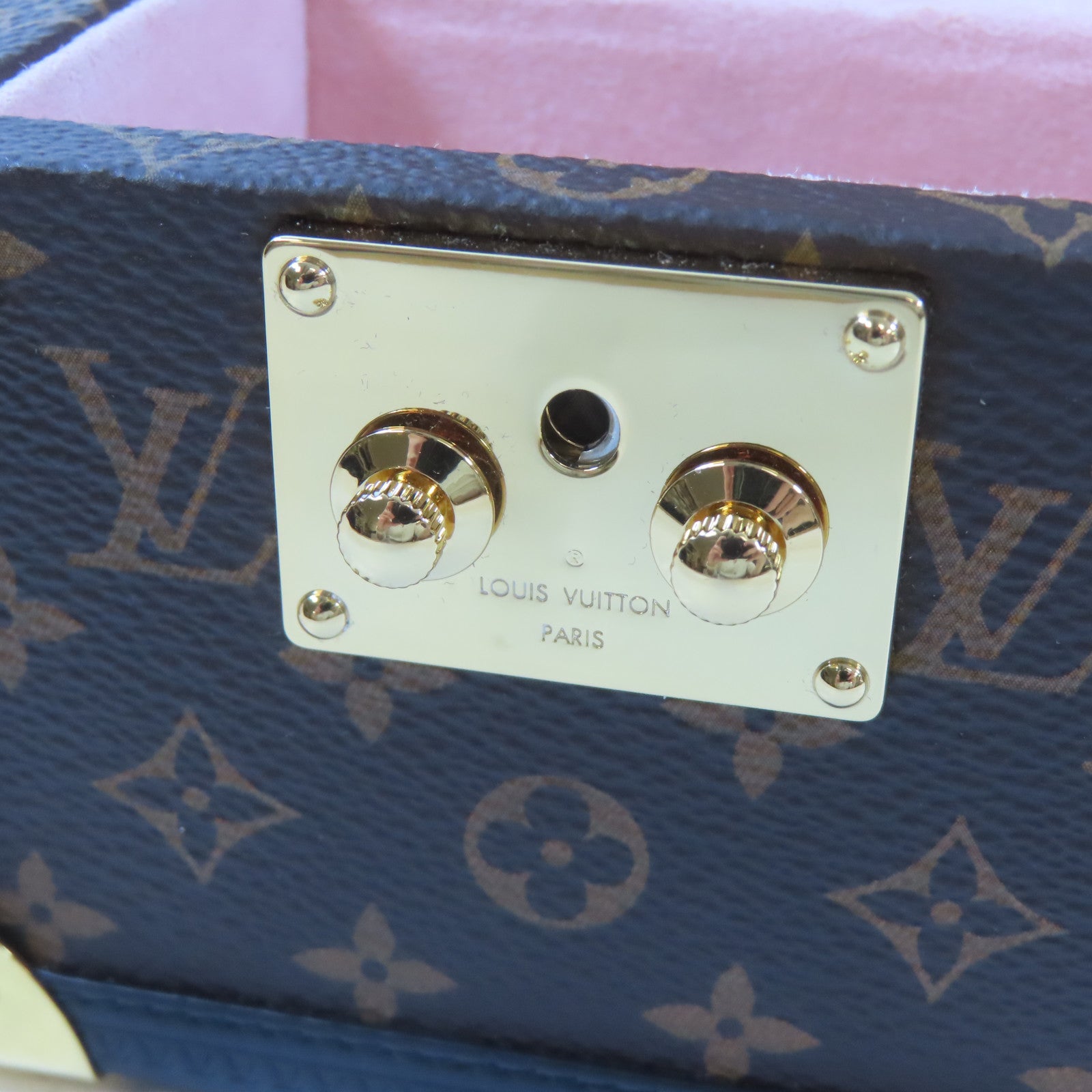 LOUIS VUITTON Monogram Vivienne Music Box Trunk金扣音樂盒棕色/黑色