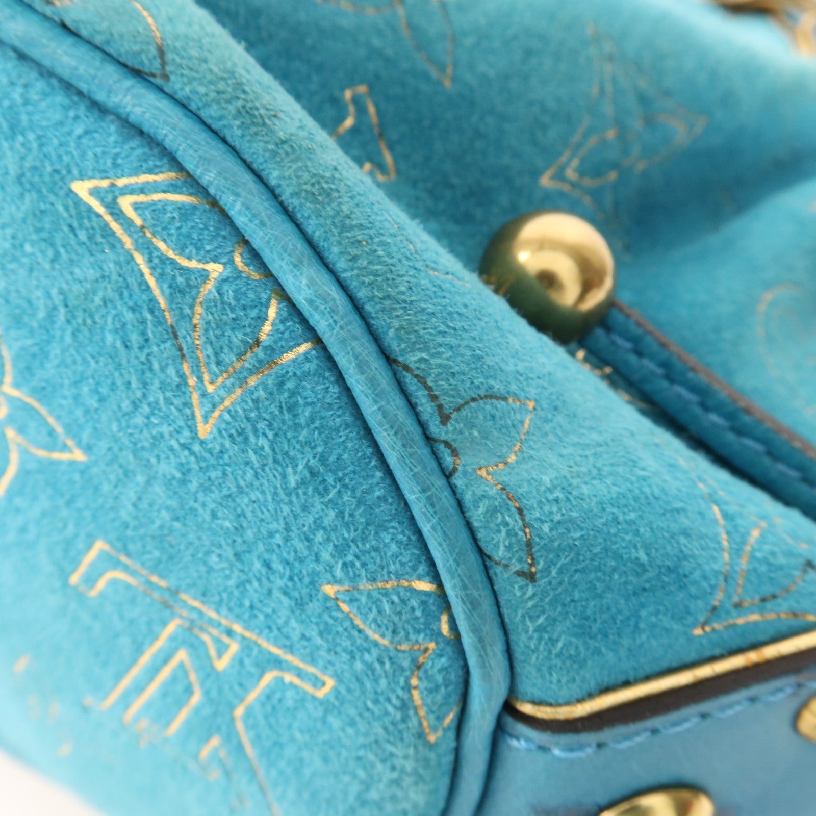 LOUIS VUITTON 鴕鳥皮革Theda GM金扣肩背袋