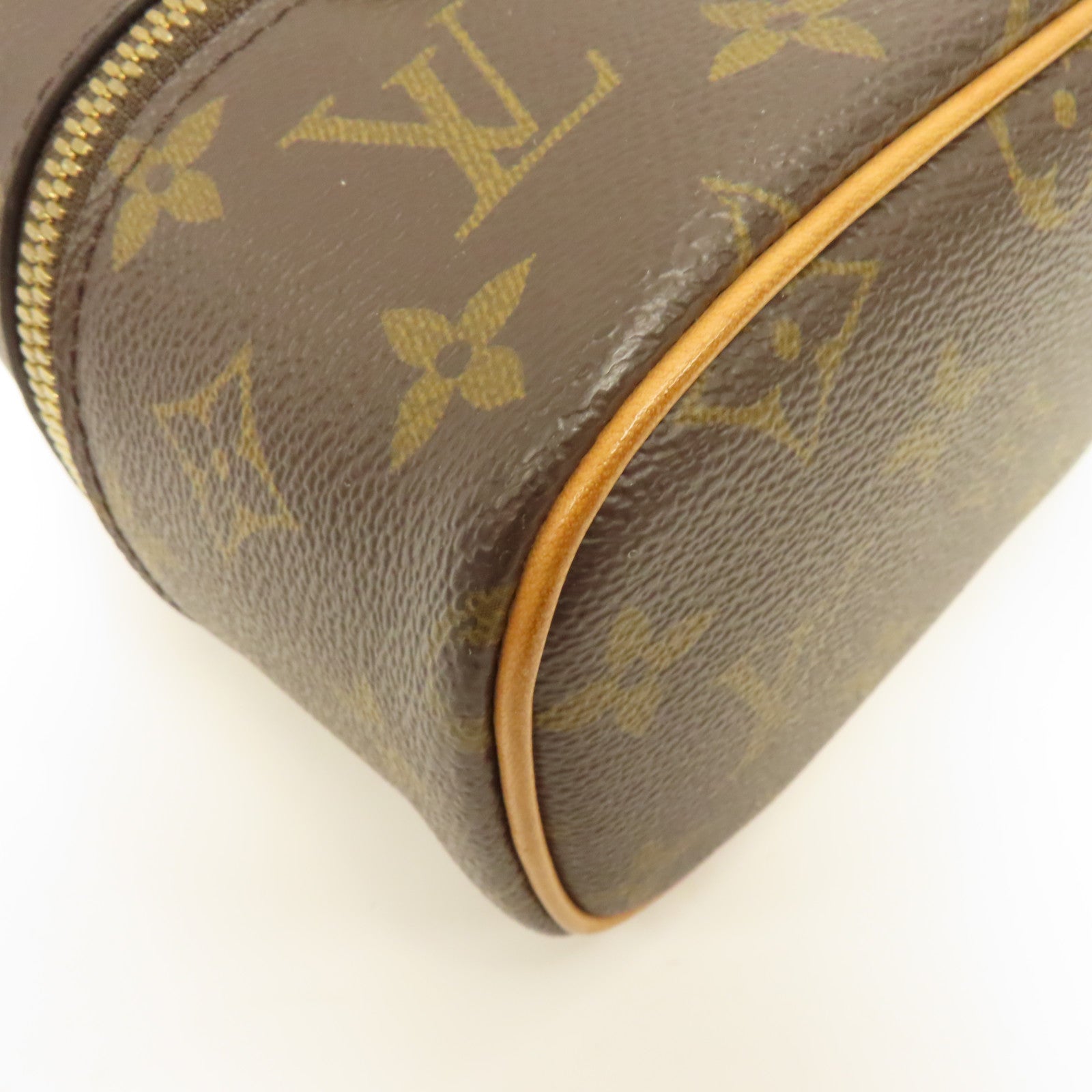 LOUIS VUITTON Monogram Nice Nano金扣手拿包啡色