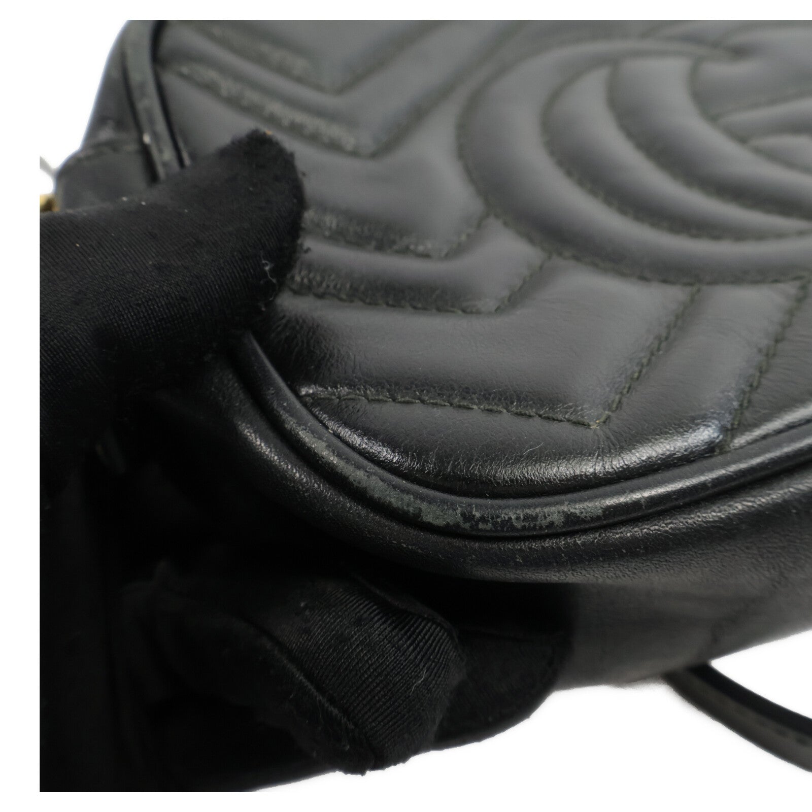 GUCCI 牛皮皮革GG Marmont Mini鏈帶肩背袋