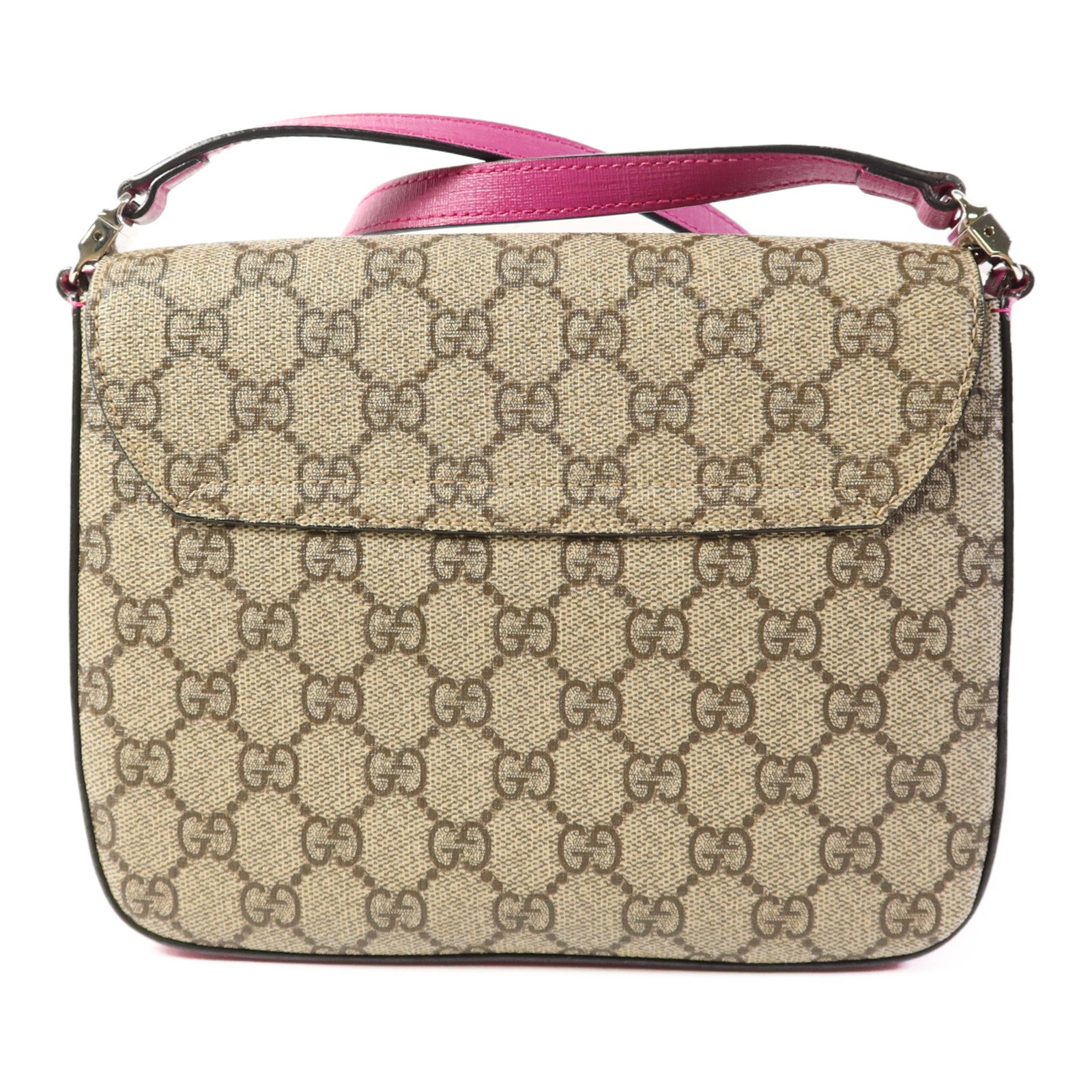 GUCCI 塗層帆布Shoulder Bag銀扣肩背袋