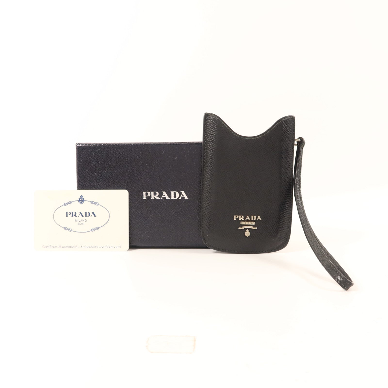 PRADA 【激減優惠】Saffiano皮革iPod case銀扣手機套
