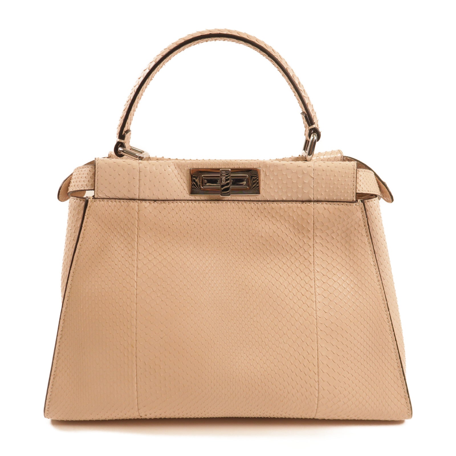 FENDI 蛇皮皮革Peekaboo手挽肩背兩用袋