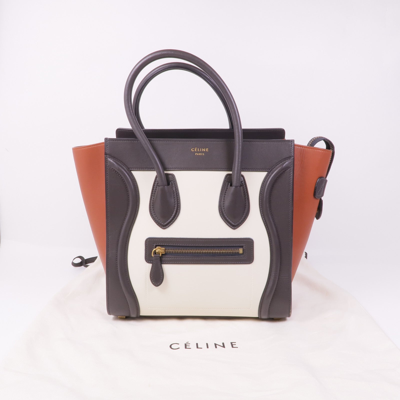 CELINE 牛皮皮革Micro Luggage金扣手挽袋