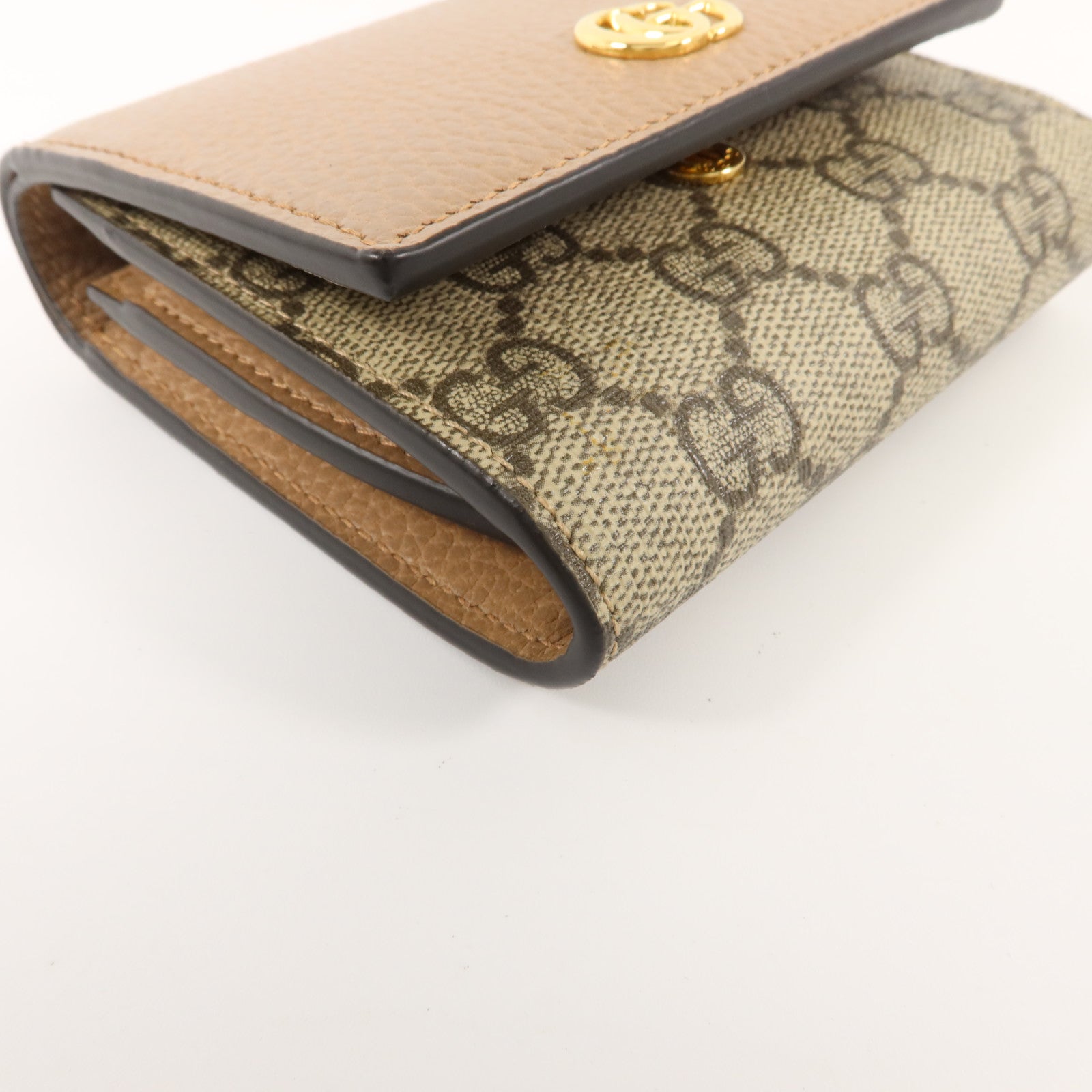 GUCCI 塗層帆布/牛皮皮革GG Marmont Medium Wallet錢包