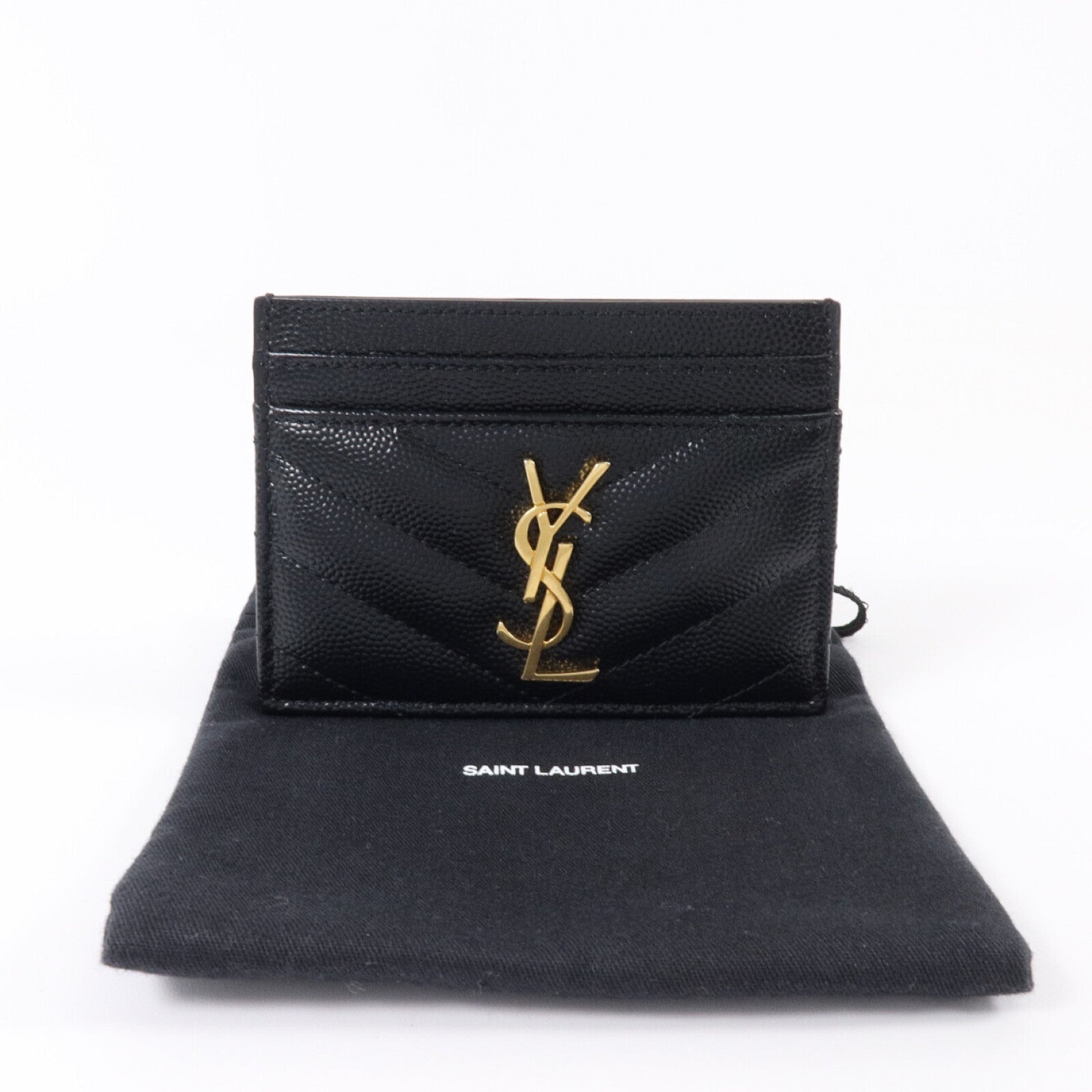 SAINT LAURENT 牛皮皮革Cassadre Matelasse Card Case卡片套