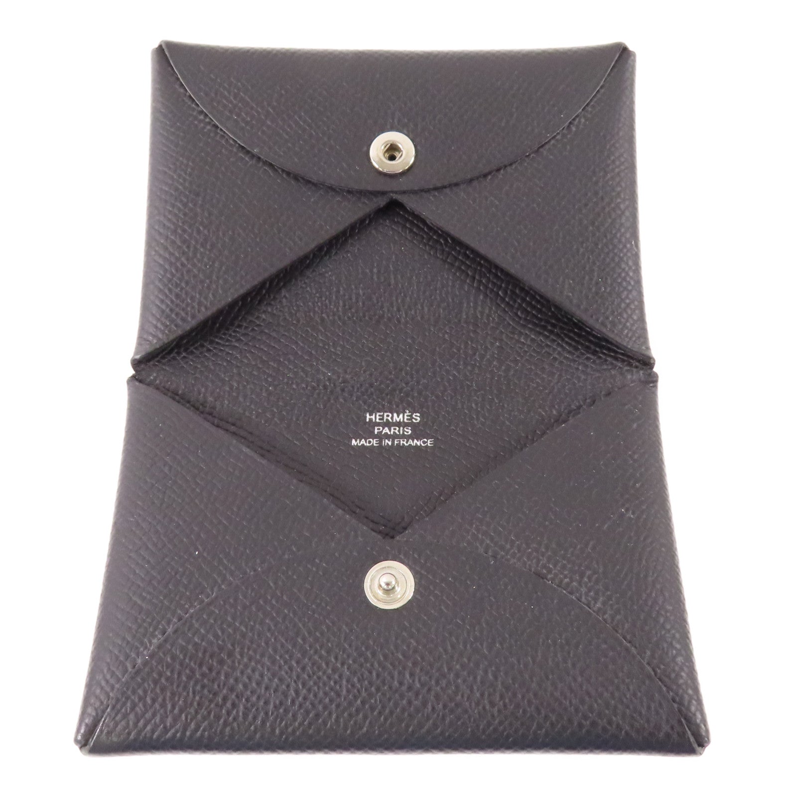 HERMES Epsom皮革Calvi Verso Card Holder卡片套Noir