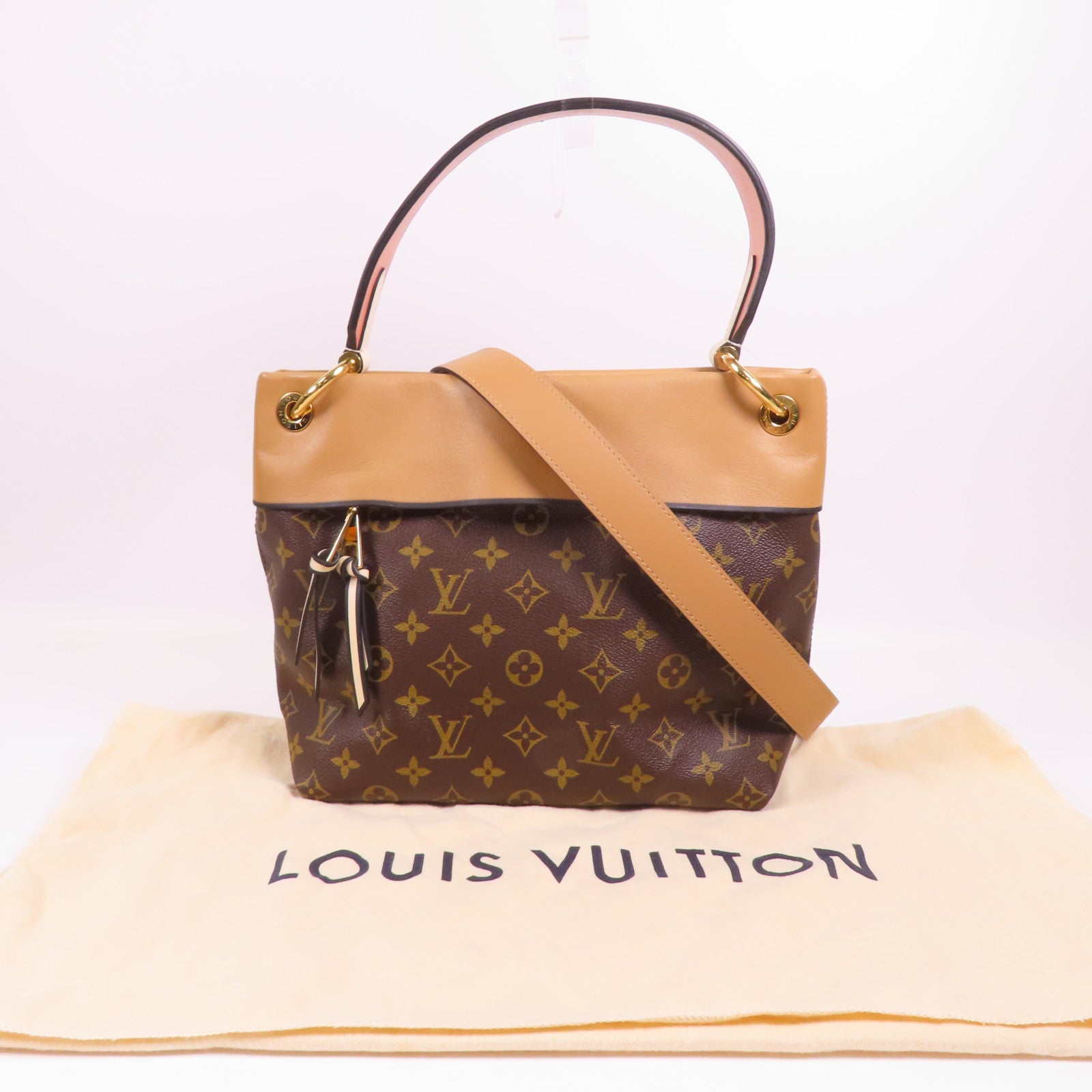 LOUIS VUITTON Monogram Tuileries Besace金扣手挽肩背兩用袋