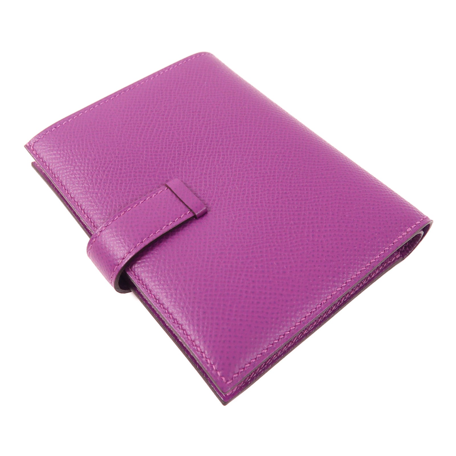 HERMES Epsom皮革Bearn Wallet金扣錢包Anemone