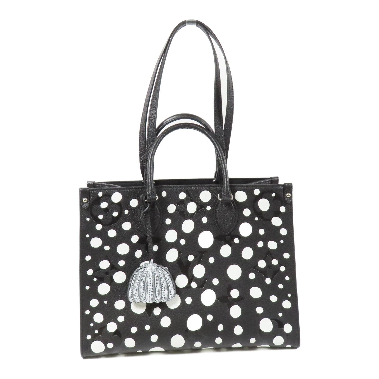 LOUIS VUITTON Embossed On The Go MM銀扣手挽肩背兩用袋