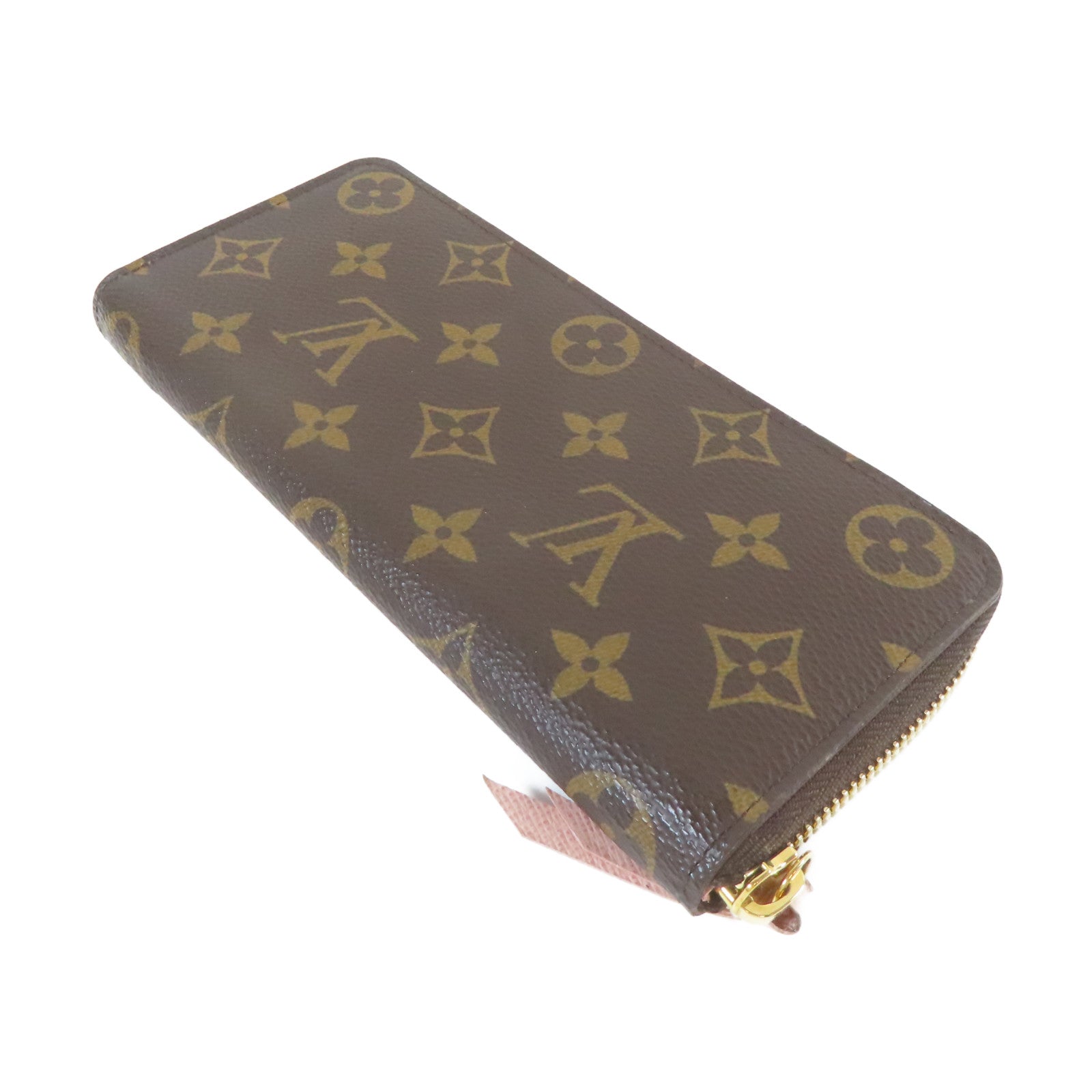 LOUIS VUITTON Monogram Long wallet金扣長錢包啡色/粉紅色