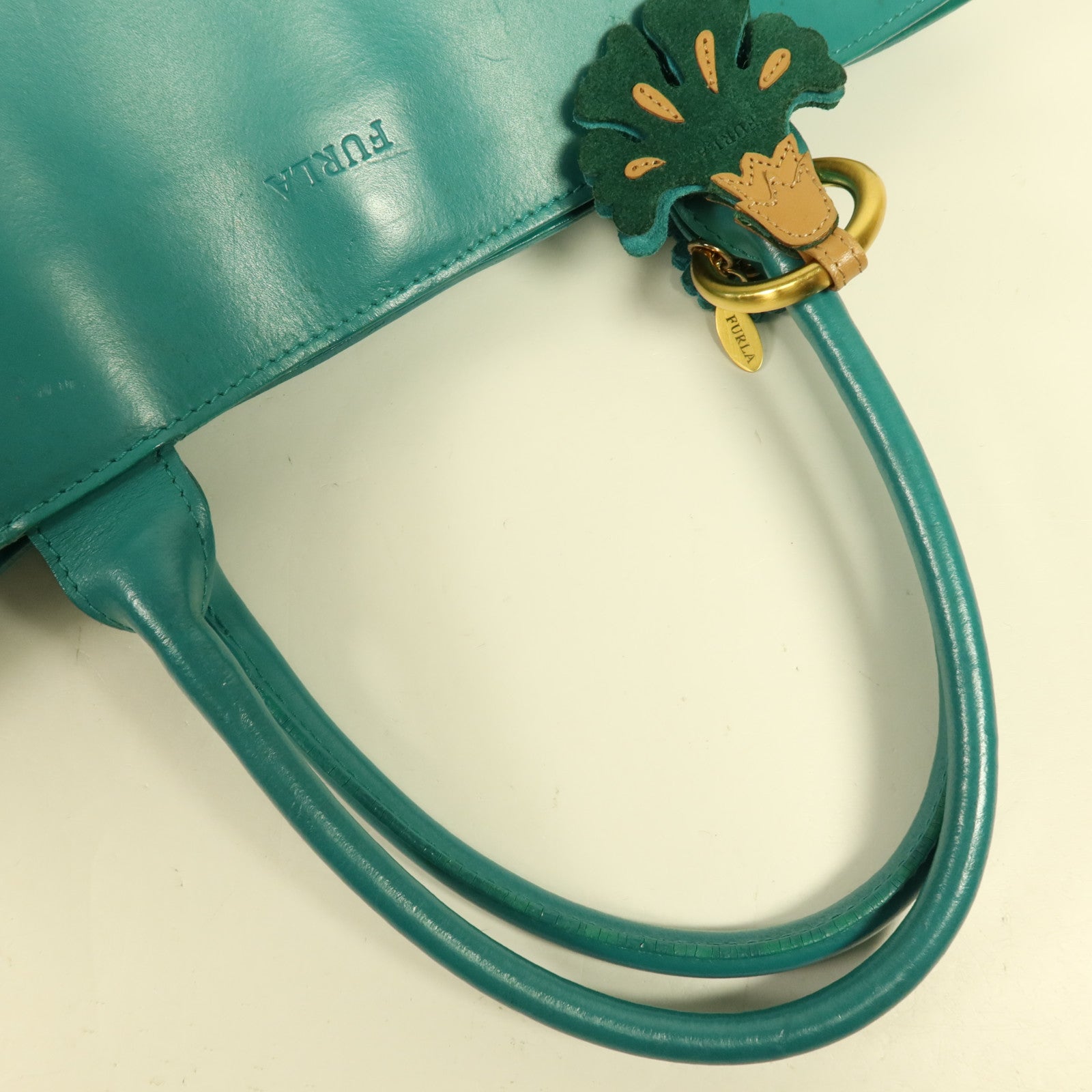 Furla 牛皮皮革Shoulder Bag金扣手挽袋