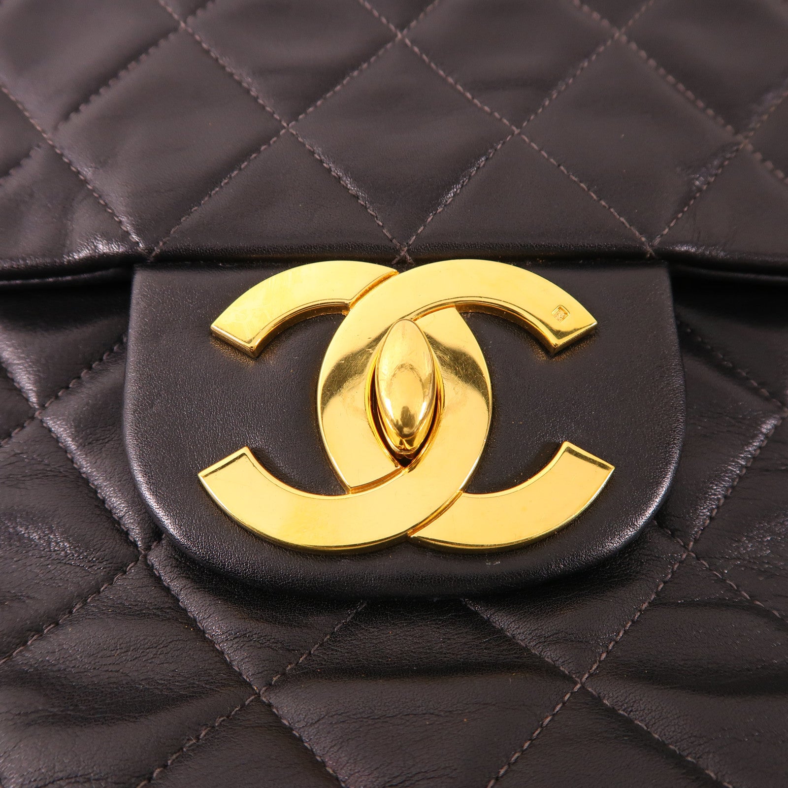 CHANEL 羊皮皮革Vintage Chain Shoulder金扣鏈帶肩背袋