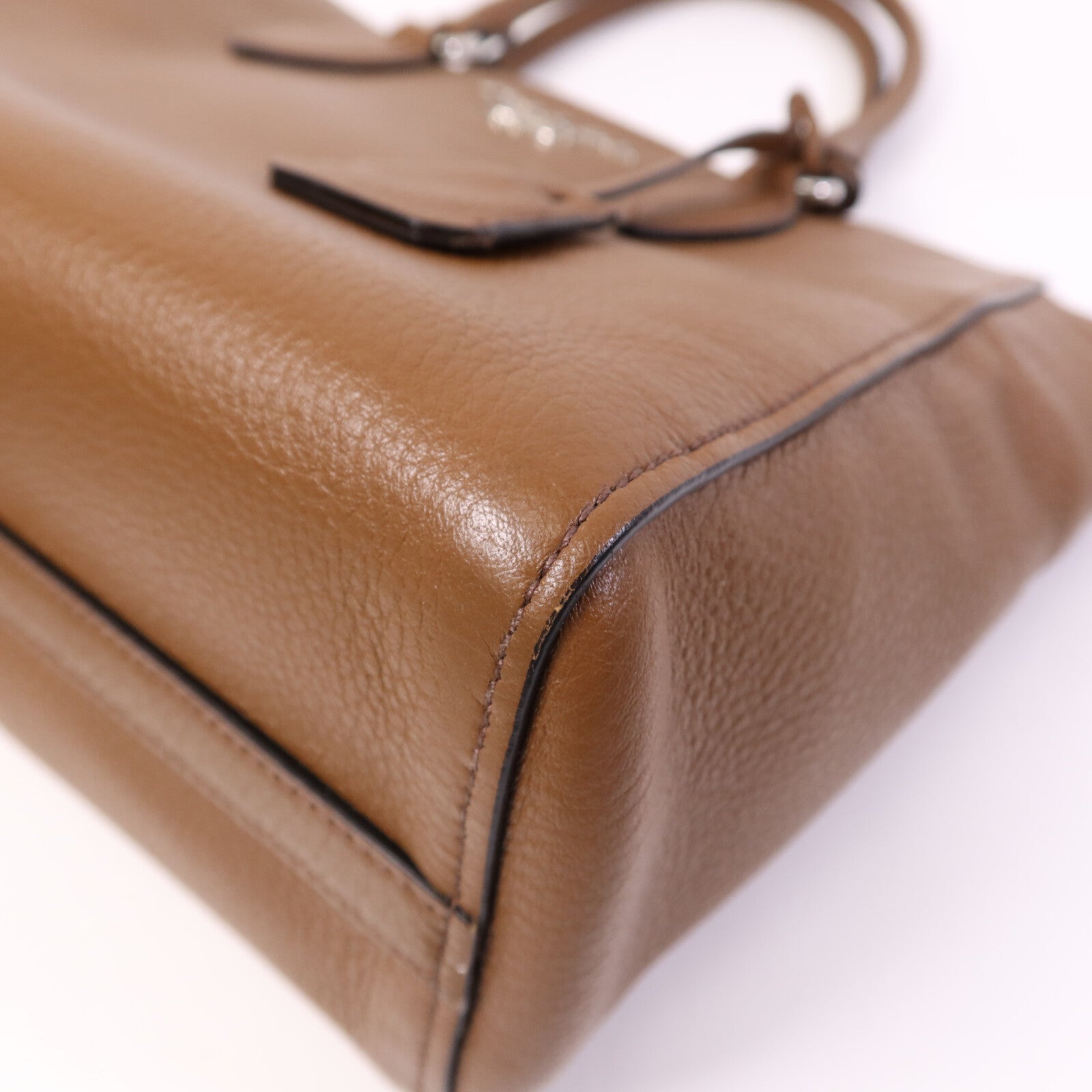 PRADA 牛皮皮革2 Way Shoulder Bag銀扣手挽肩背兩用袋