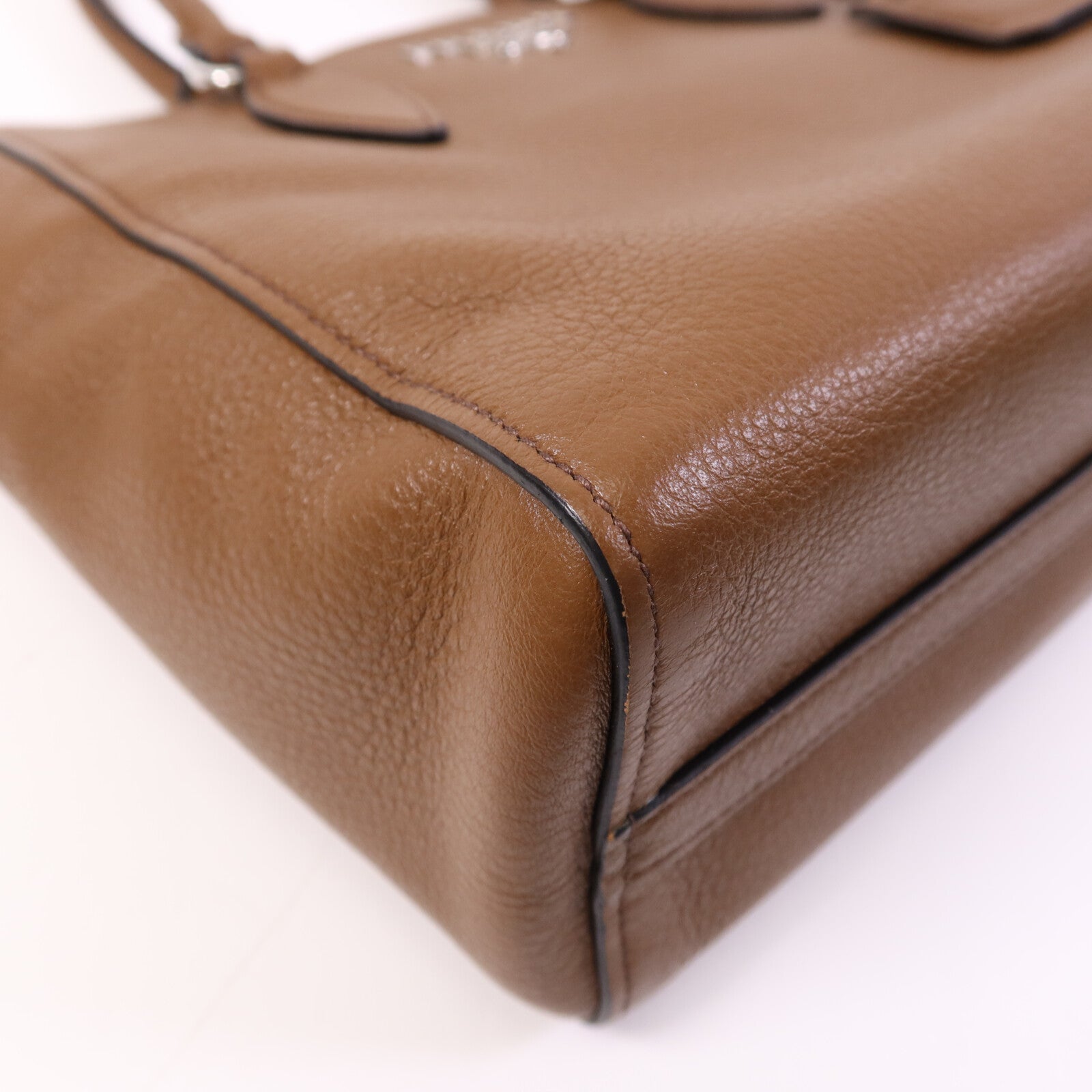 PRADA 牛皮皮革2 Way Shoulder Bag銀扣手挽肩背兩用袋