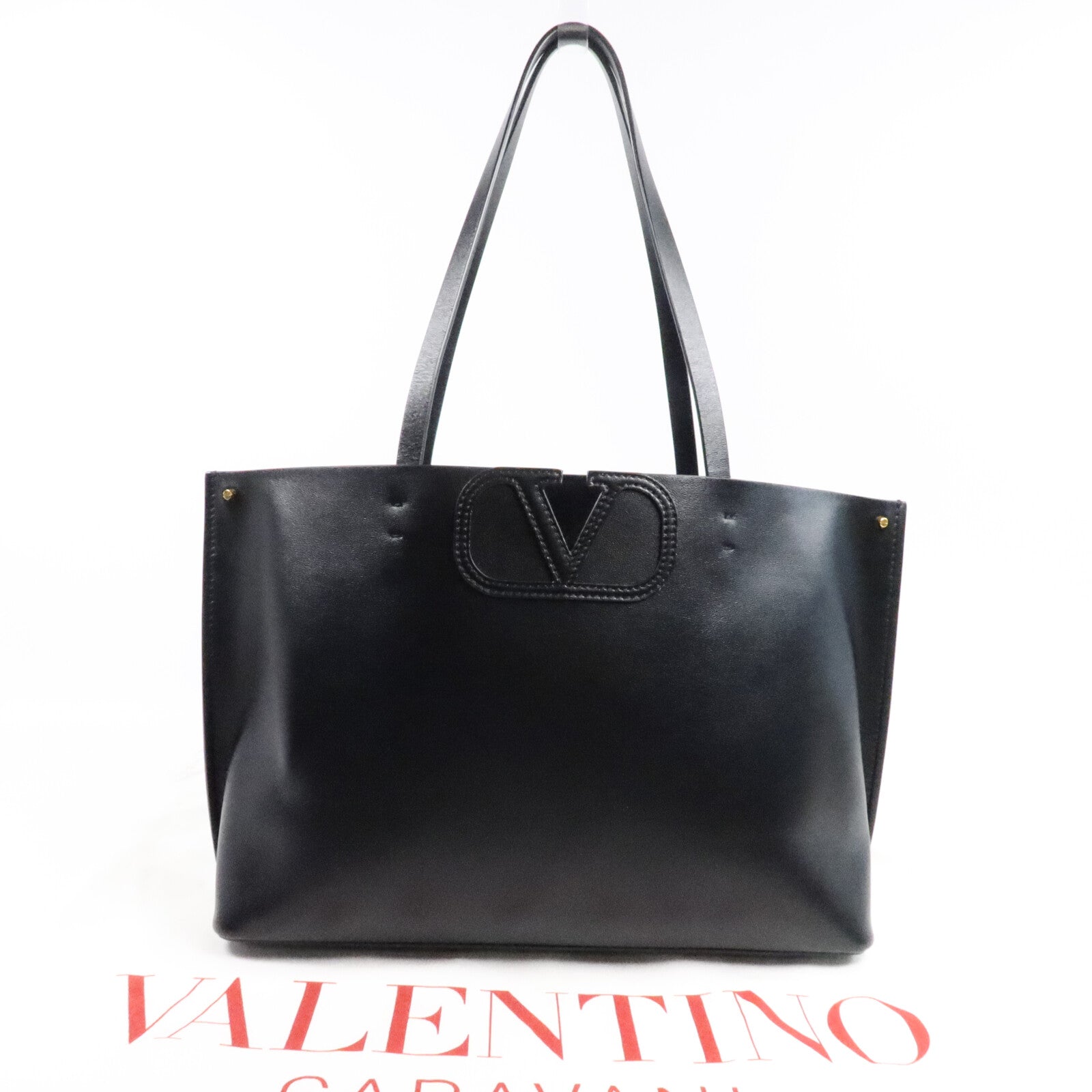 Valentino 牛皮皮革V Logo Fillme Tote手挽袋