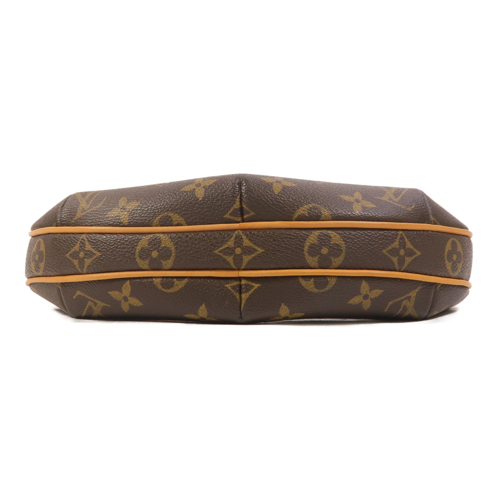 LOUIS VUITTON Monogram Pochette Croissant金扣肩背袋棕色