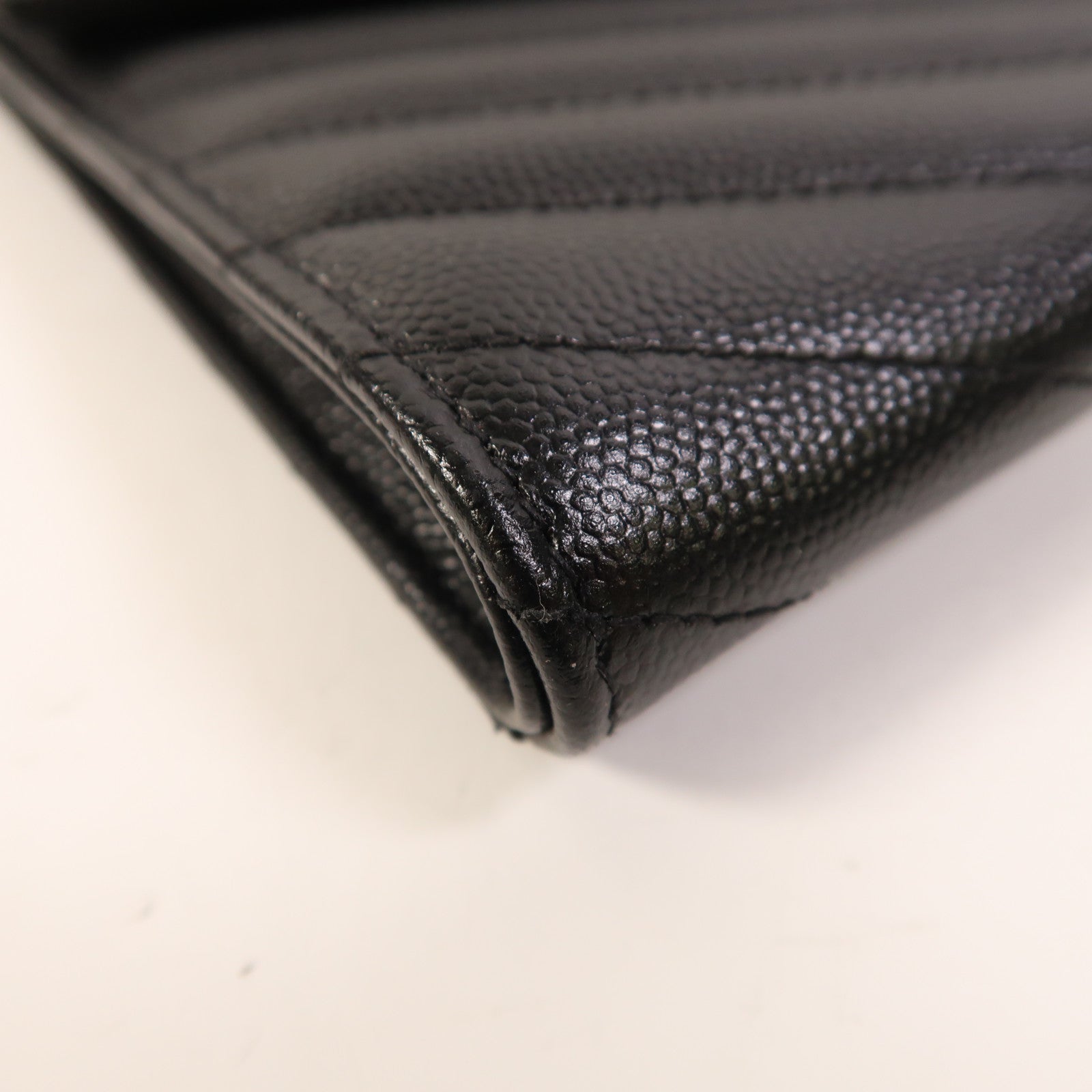 SAINT LAURENT 牛皮皮革Pouch銀扣手拿包