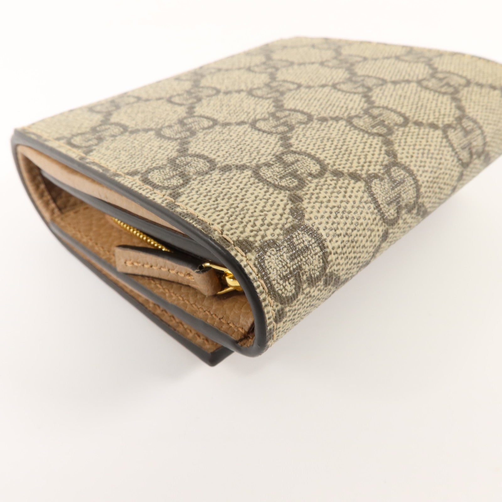 GUCCI 塗層帆布/牛皮皮革GG Marmont Medium Wallet錢包