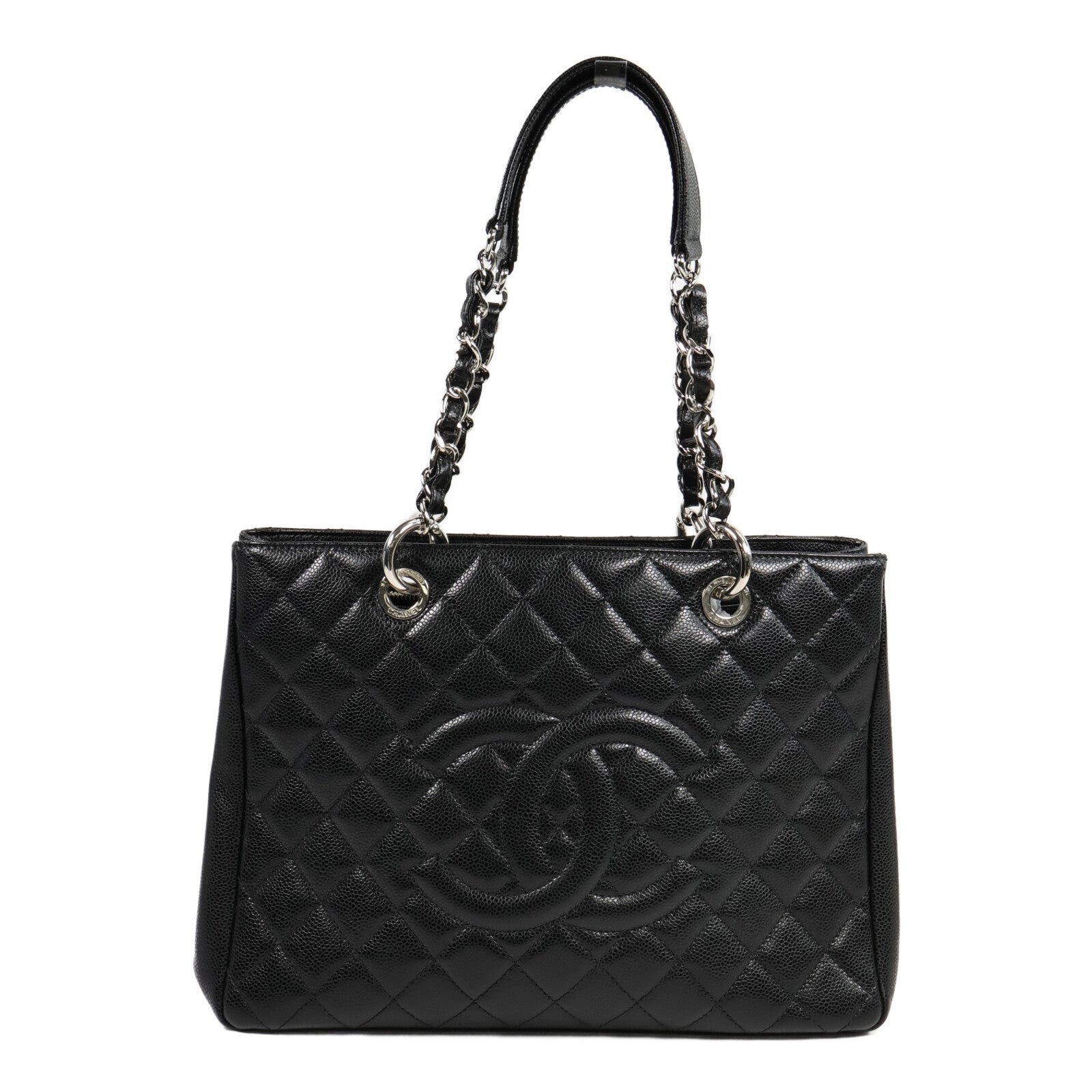 CHANEL 牛皮皮革GST Grand Shopping Tote Bag鏈帶肩背袋