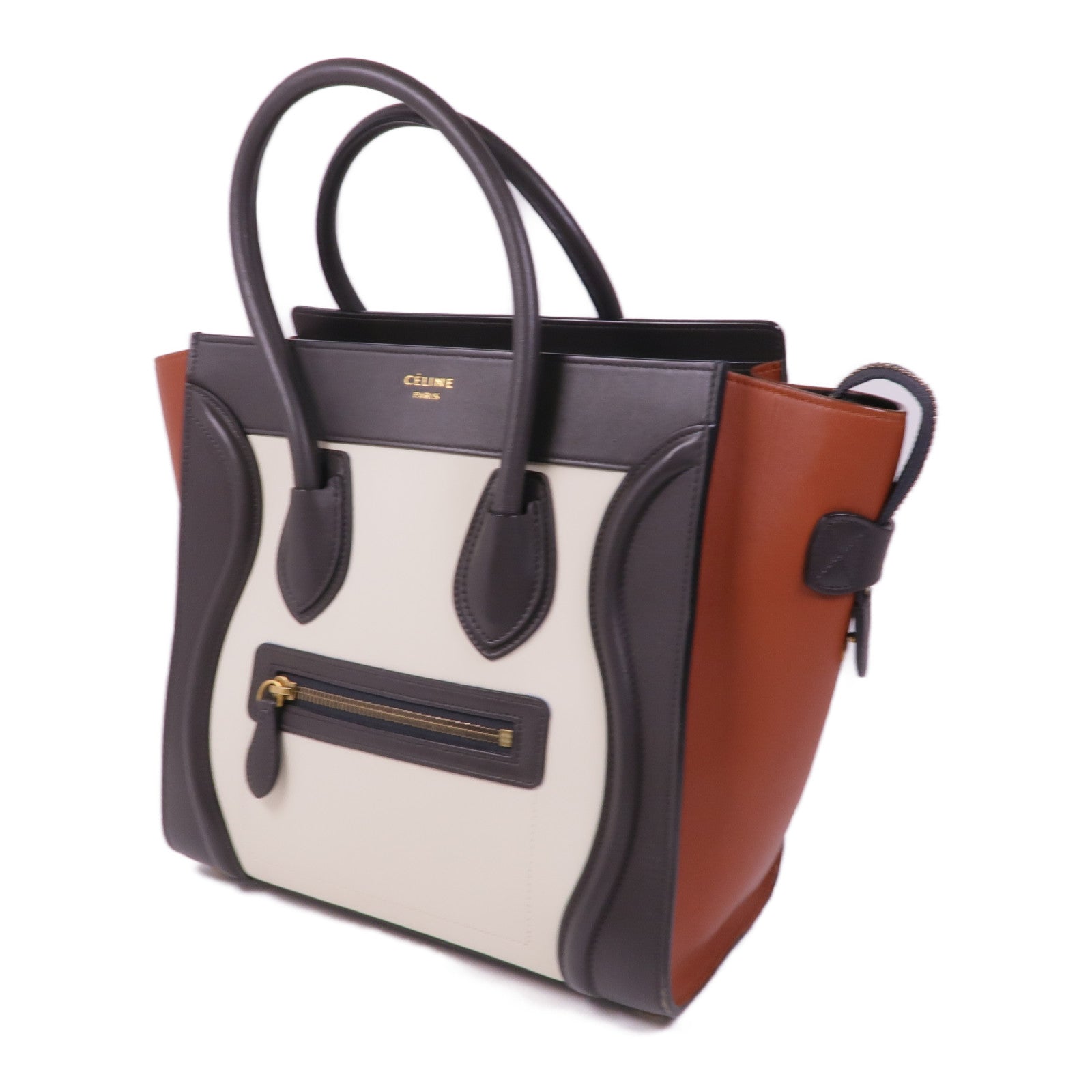 CELINE 牛皮皮革Micro Luggage金扣手挽袋