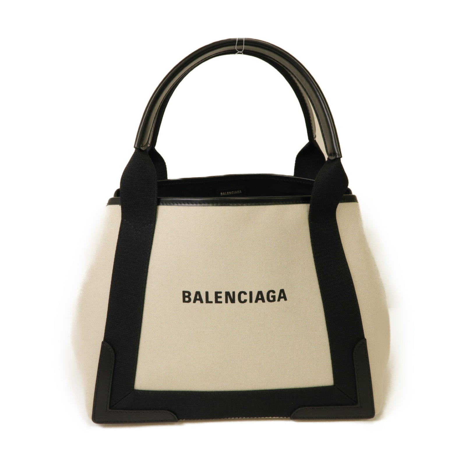 BALENCIAGA 帆布Tote Bag銀扣手挽袋白色/黒色